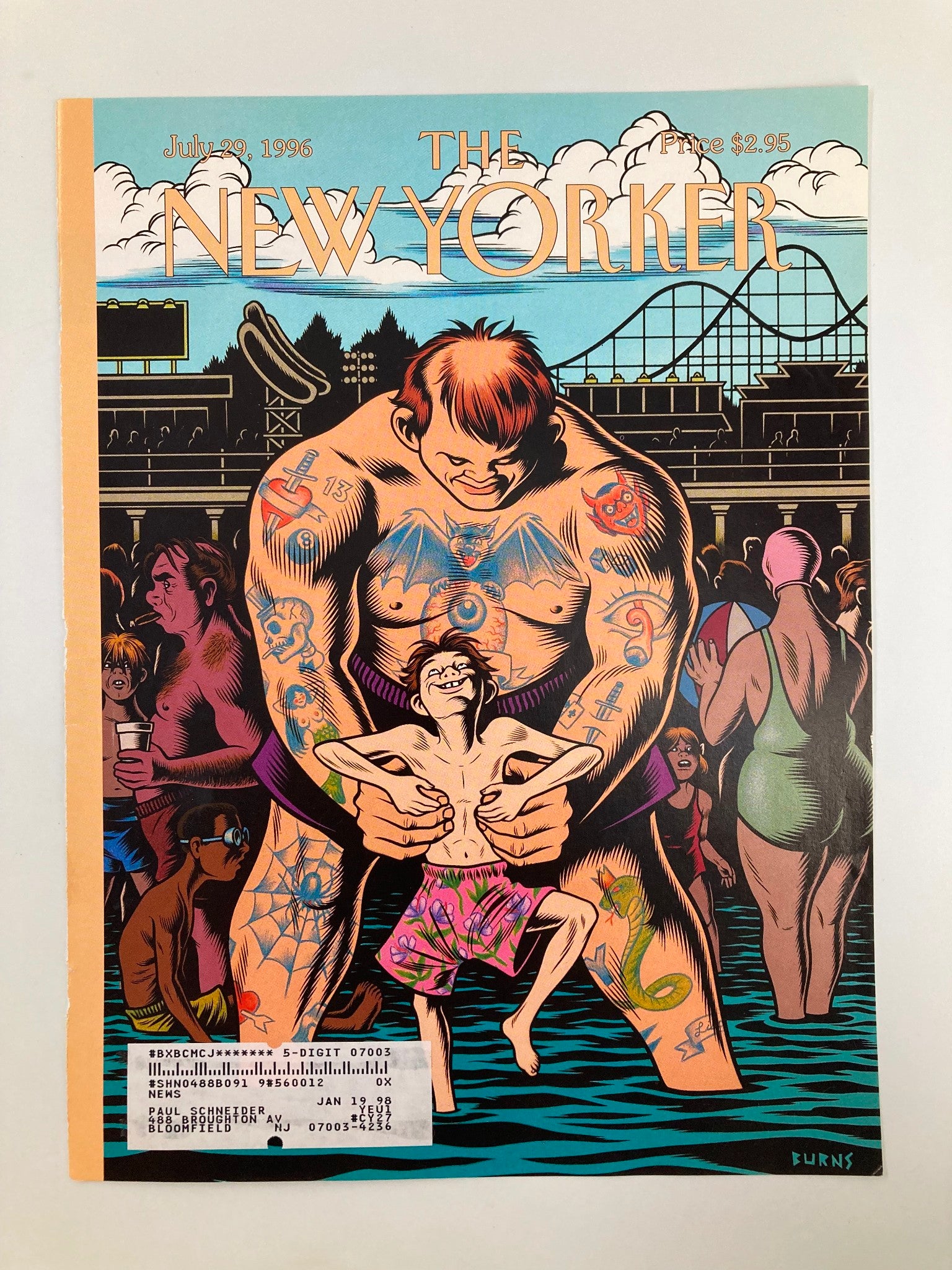 COVER ONLY The New Yorker July 29 1996 At the Beach by Charles Burns