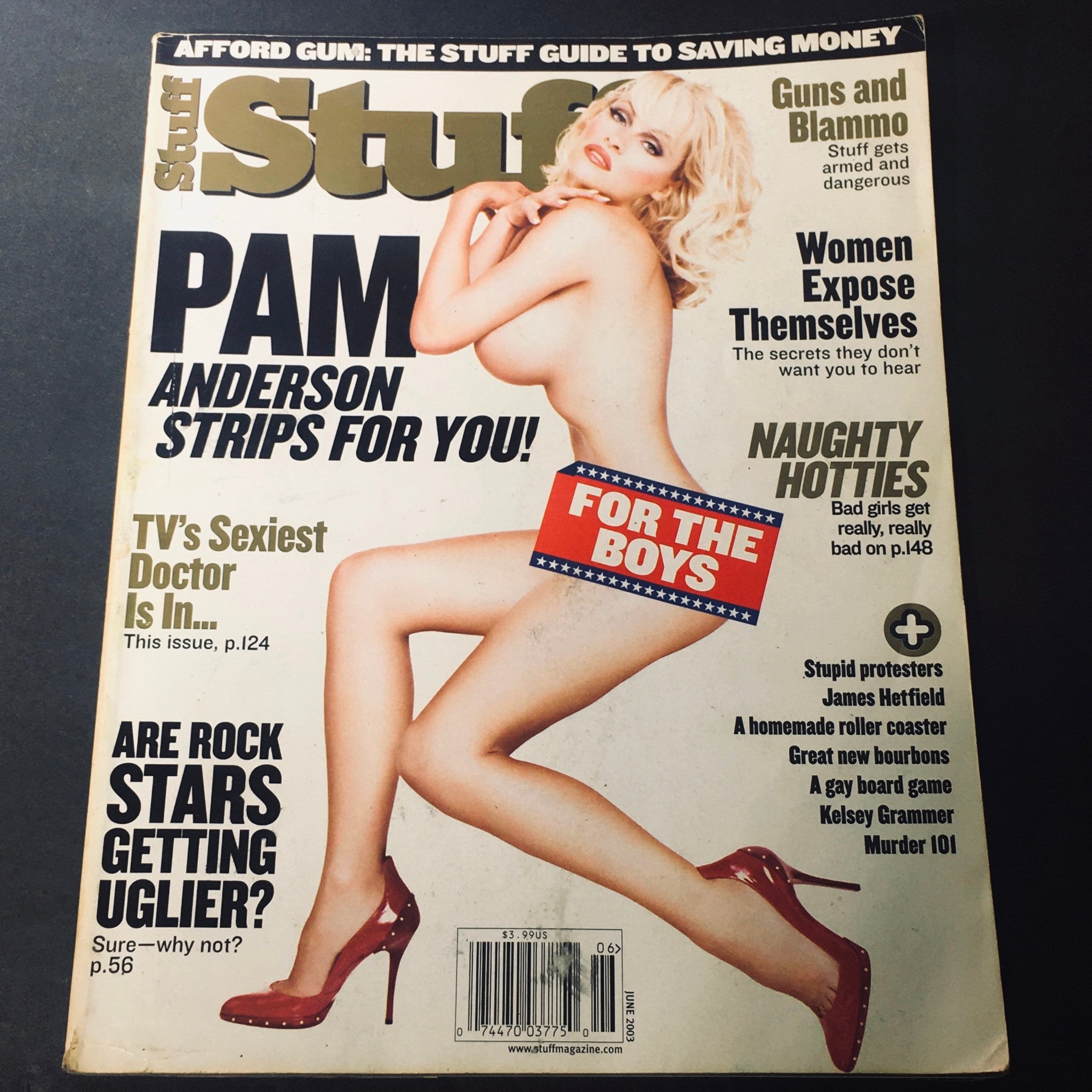 Stuff Magazine No. 43 June 2003 - Pamela Anderson Strips For You / Newsstand