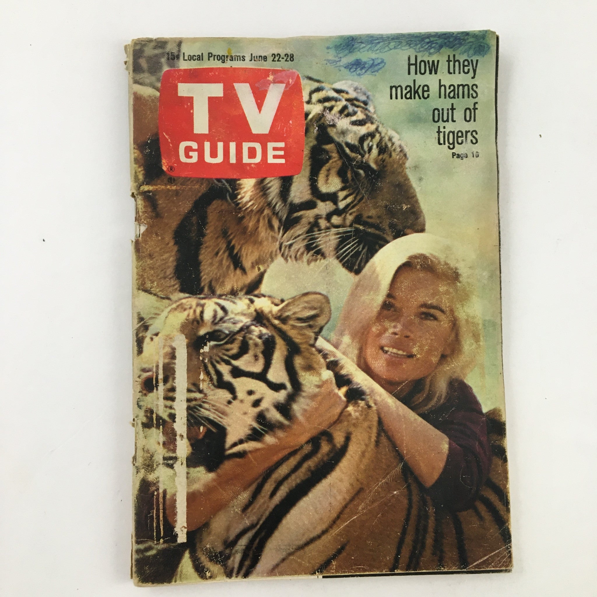 TV Guide Magazine June 22 1968 Toni Helfer Make Hams Out of Tiger L.A. Edition