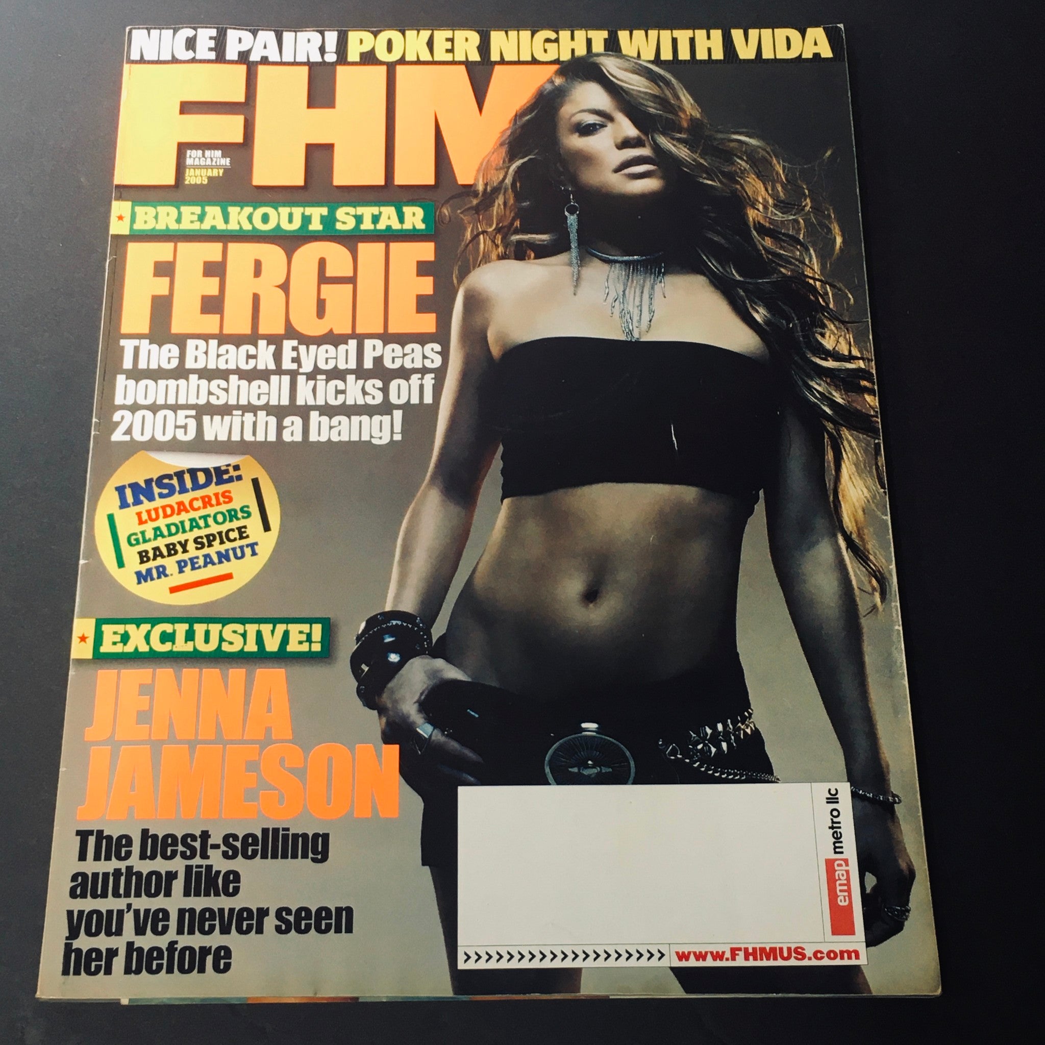 FHM Magazine January 2005 - Fergie The Black Eyed Peas Bombshell / Jenna Jameson