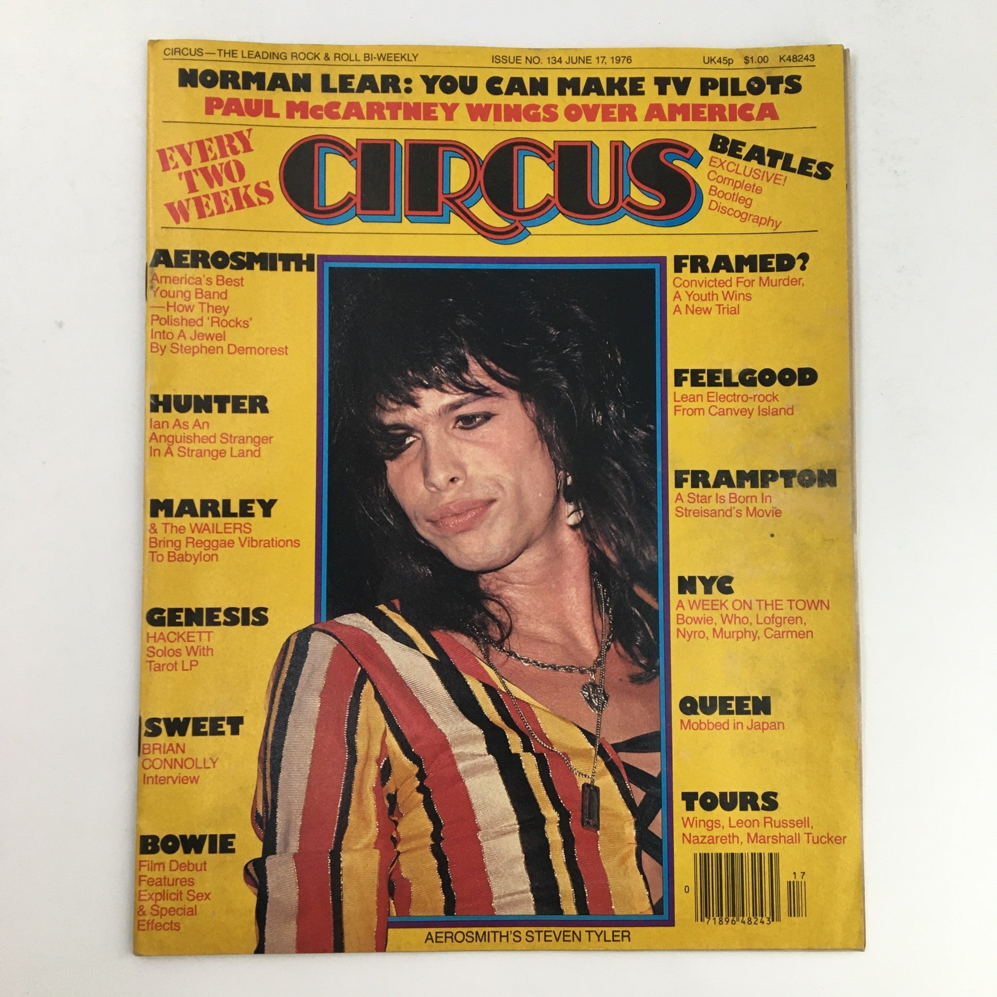 Circus Magazine June 17 1976 Aerosmith's Vocals Steven Tyler No Label