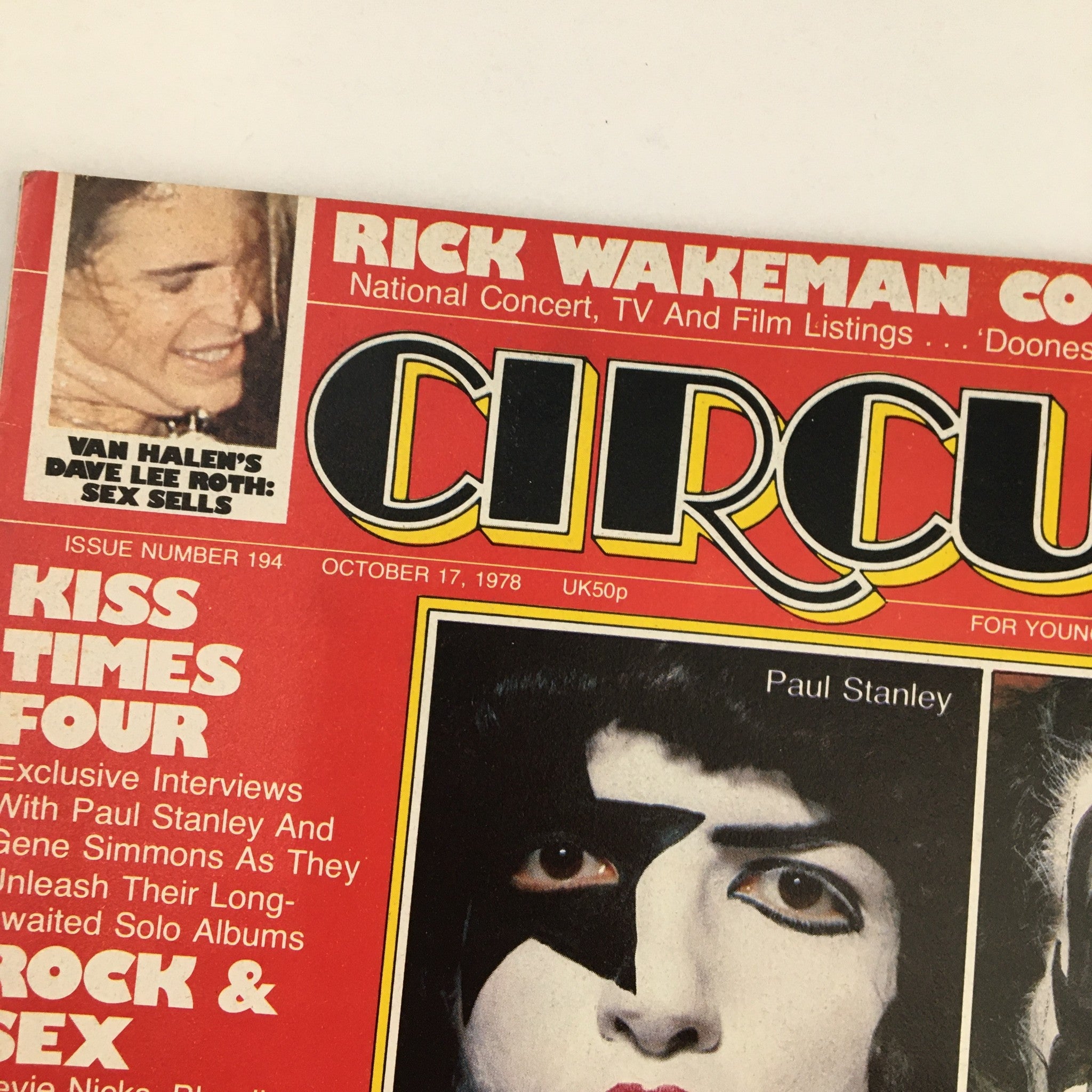 Circus Weekly Magazine October 17 1978 Kiss Times Four & Rick Wakeman No Label