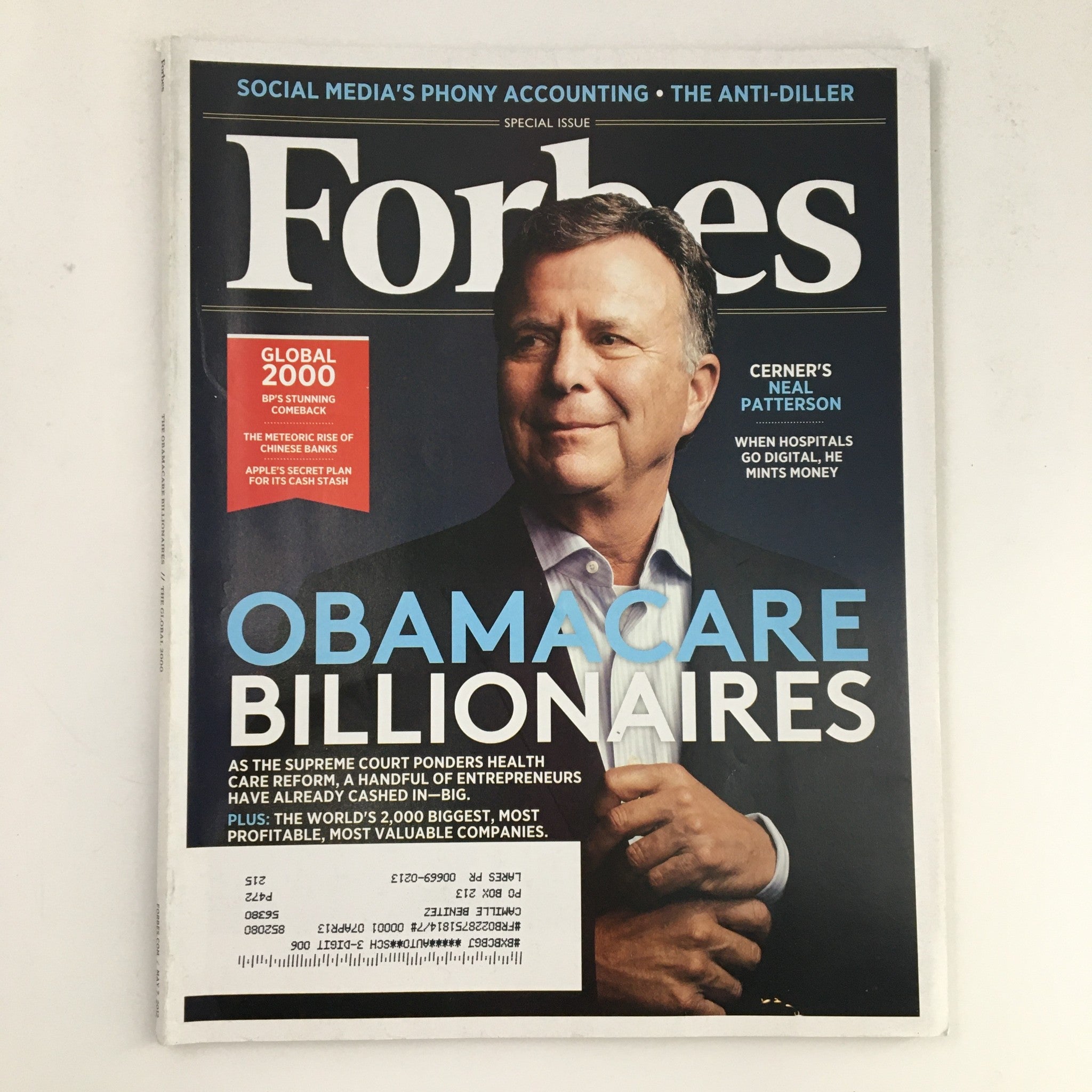 Forbes Magazine May 7 2012 Obamacare Billionaires Cerner's Neal Patterson