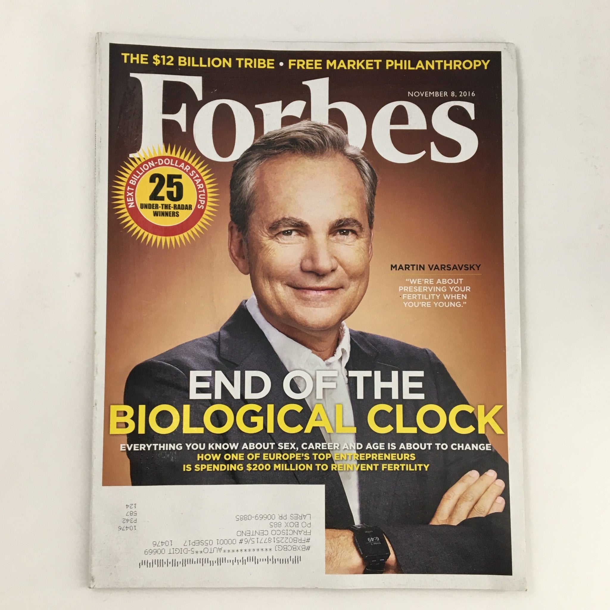 Forbes Magazine November 8 2016 End of the Biological Clock Martin Varsavsky