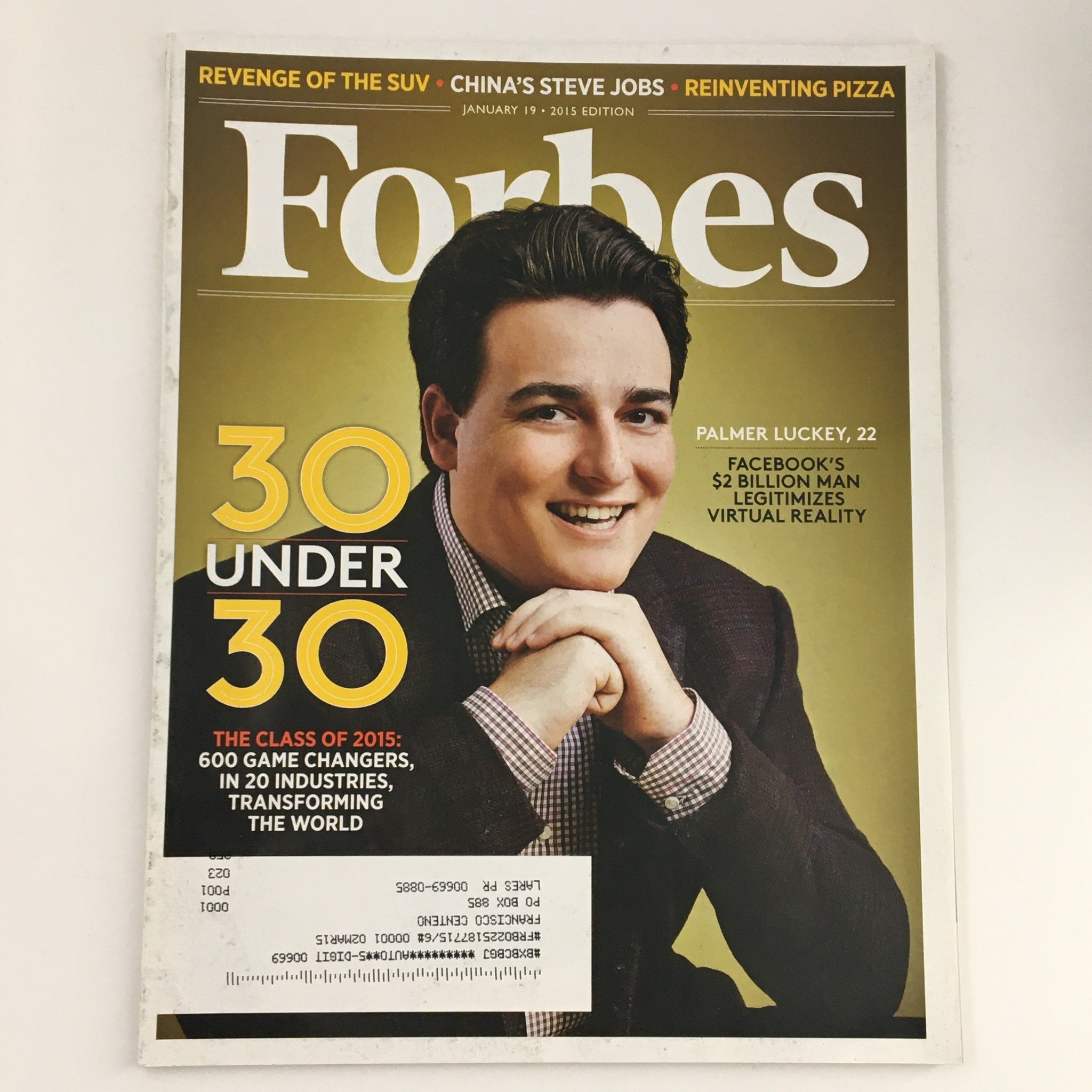 Forbes Magazine January 19 2015 Palmer Luckey, 22 Facebooks $2 Billion Man