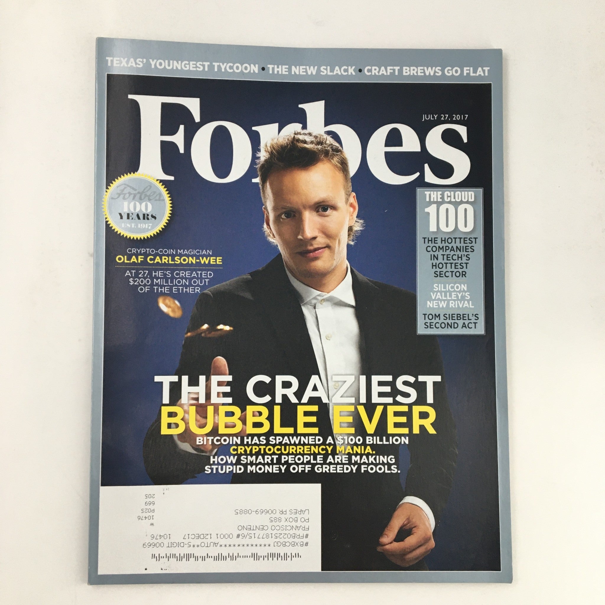 Forbes Magazine July 27 2017 Crypto-Coin Magician Olaf Carlson-Wee