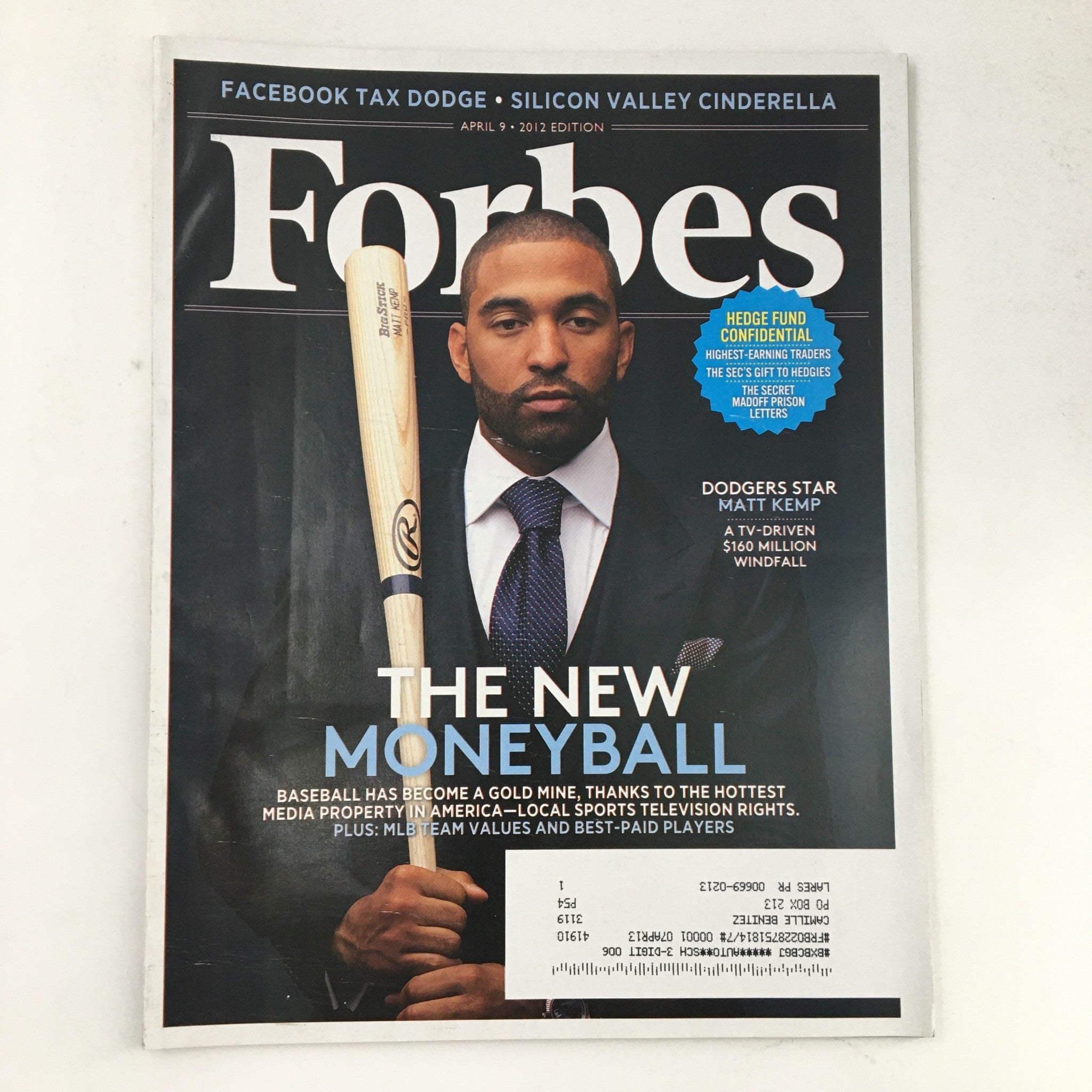 Forbes Magazine April 9 2012 The New Moneyball Dodgers Star Matt Kemp