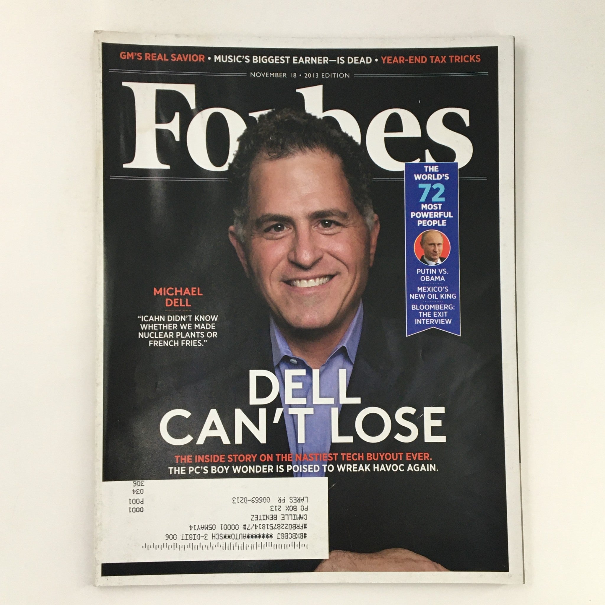 Forbes Magazine November 18 2013 PC Boy Wonder Dell's Michael Dell