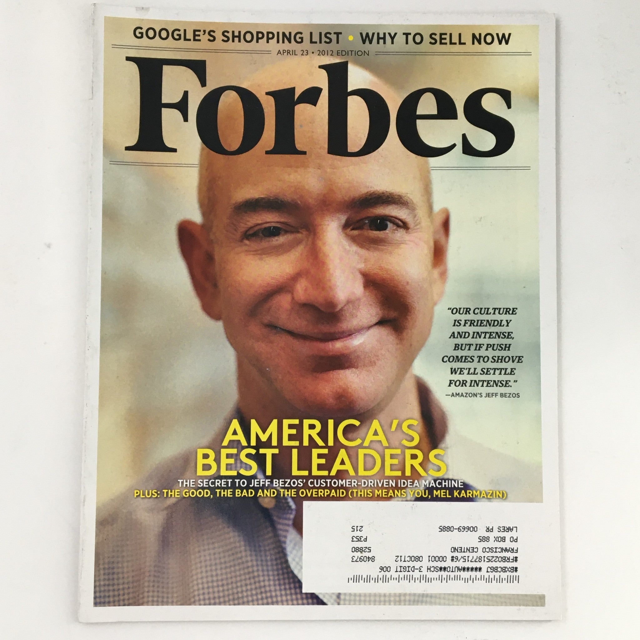 Forbes Magazine April 23 2012 America's Best Leaders Amazon's Jeff Bezos