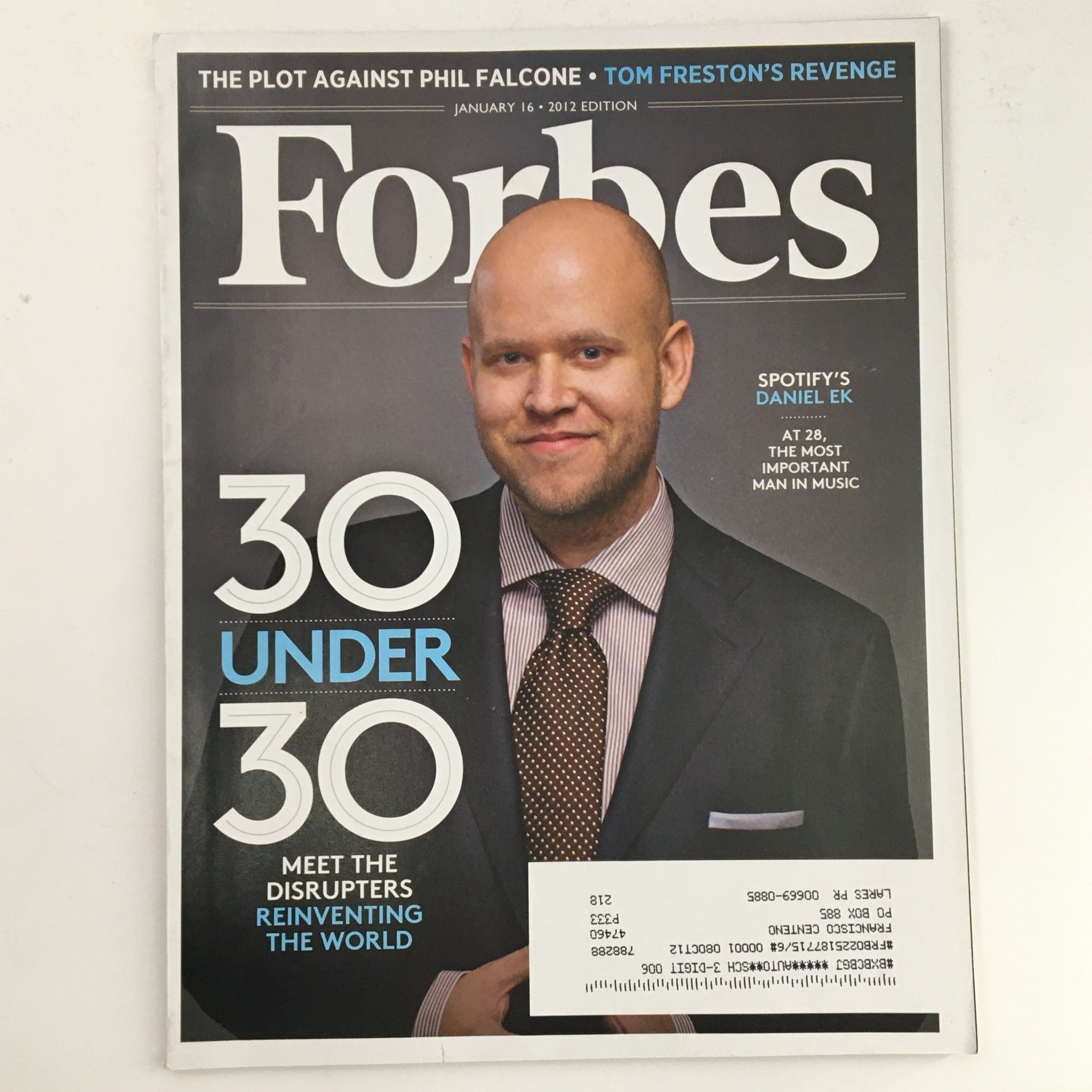 Forbes Magazine January 16 2012 Spotify's Daniel Ek Reinventing The World VG