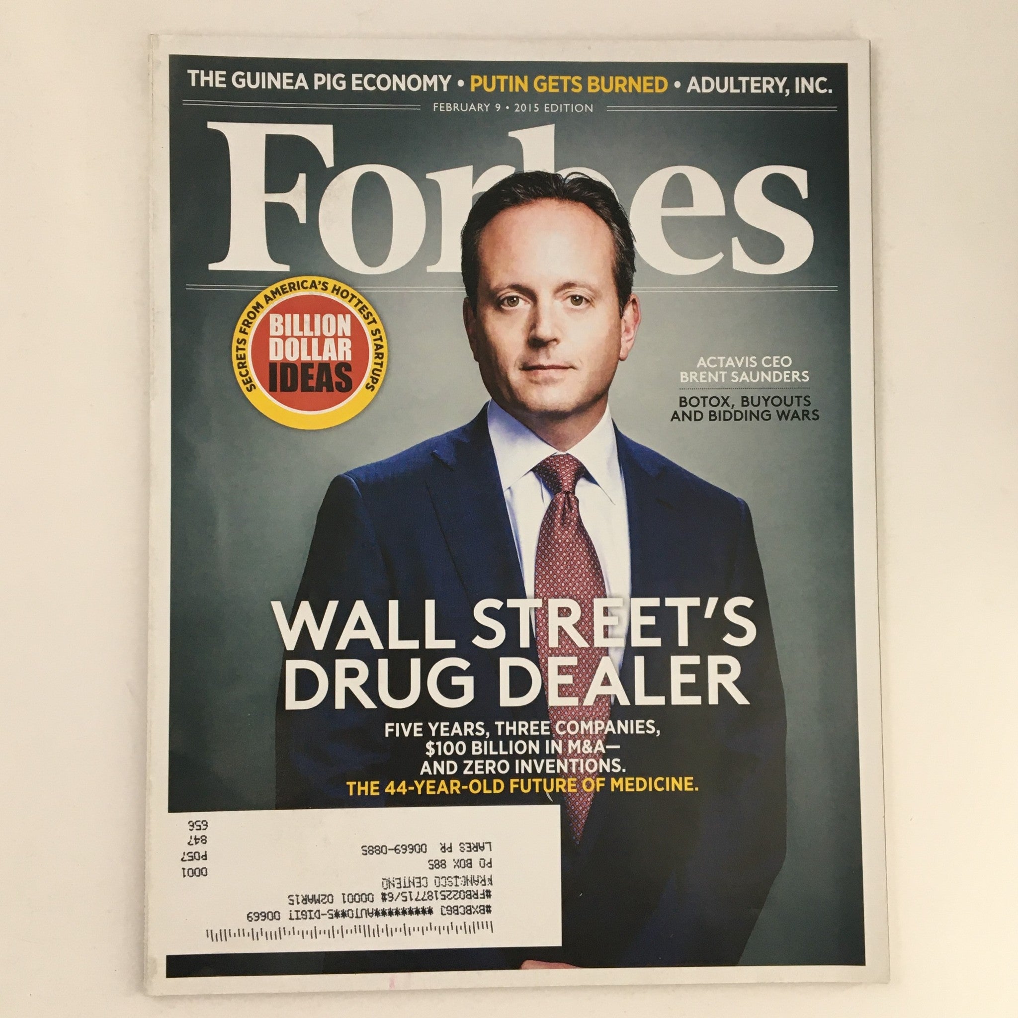 Forbes Magazine February 9 2015 Wall Street Actavis CEO Brent Saunders VG