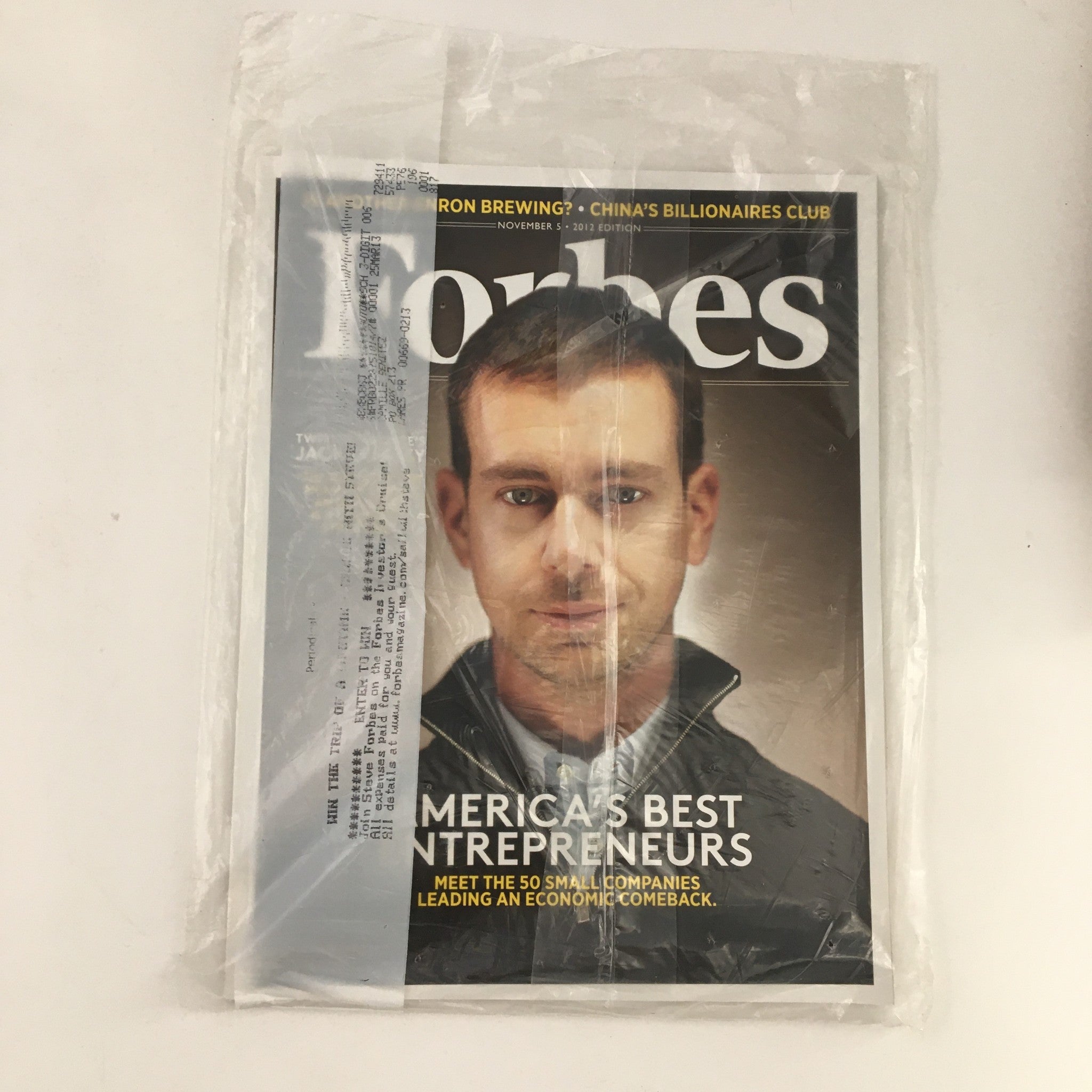 Forbes Magazine November 5 2012 Twitter Square's Jack Dorsey No Label Sealed VG