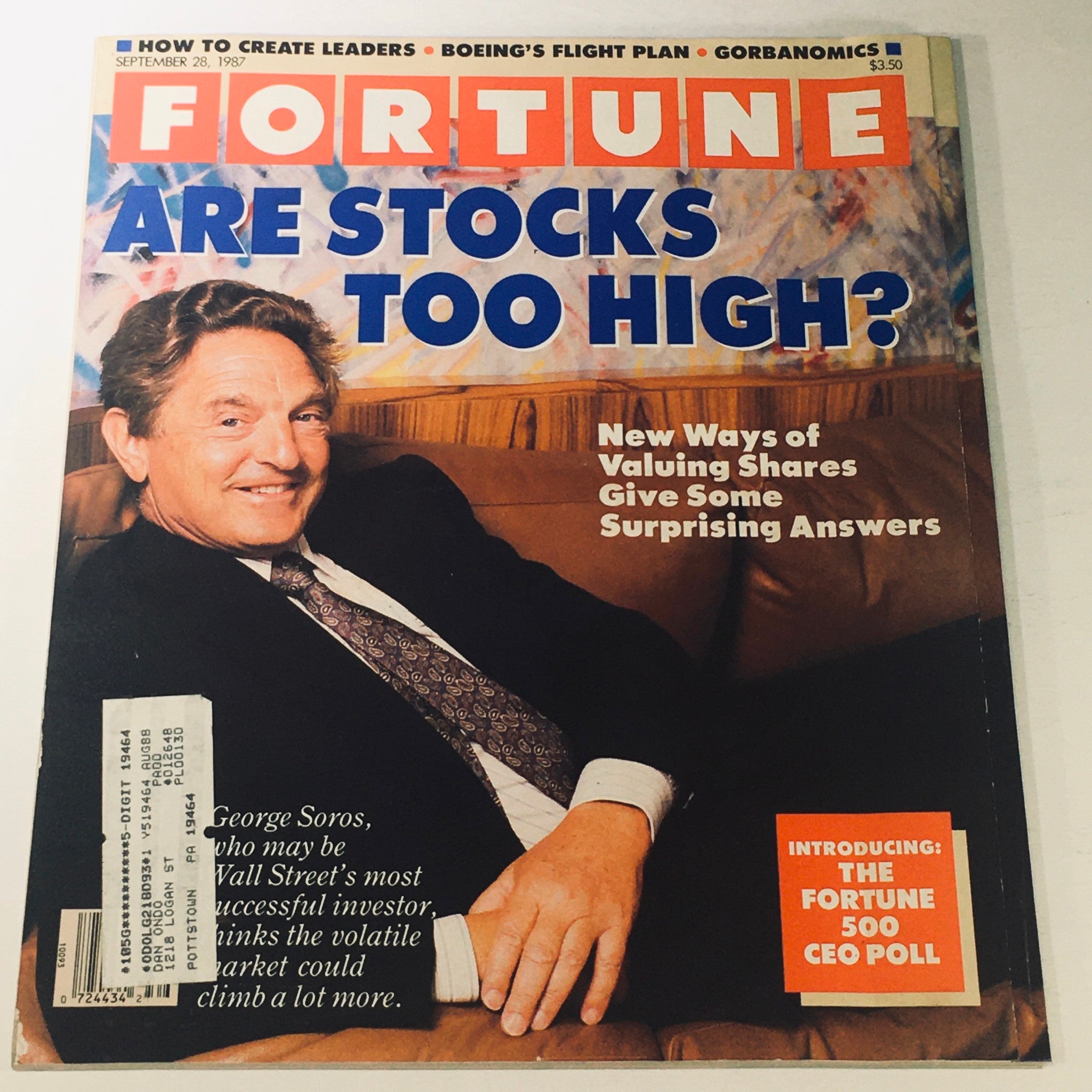 Fortune Magazine September 28 1987 - Wall Streets' George Soros