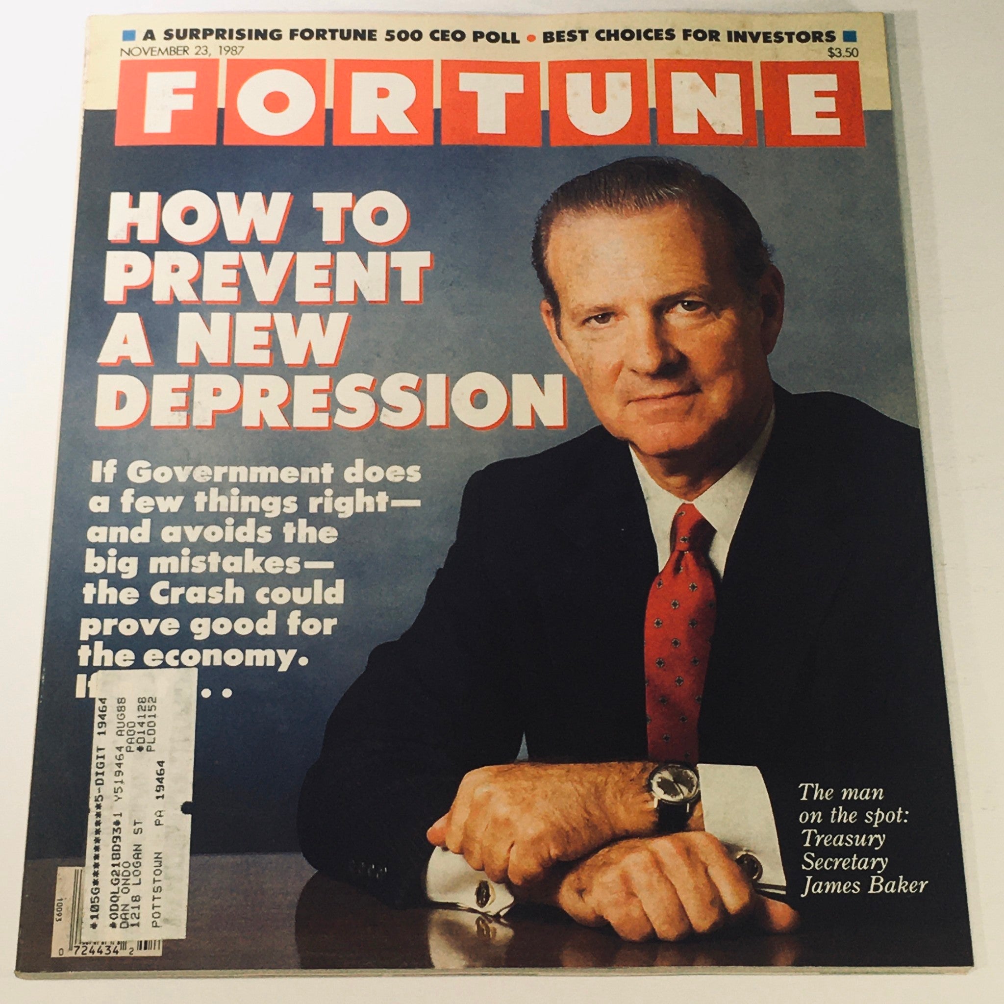 VTG Fortune Magazine November 23 1987 - Treasury Secretary James Baker