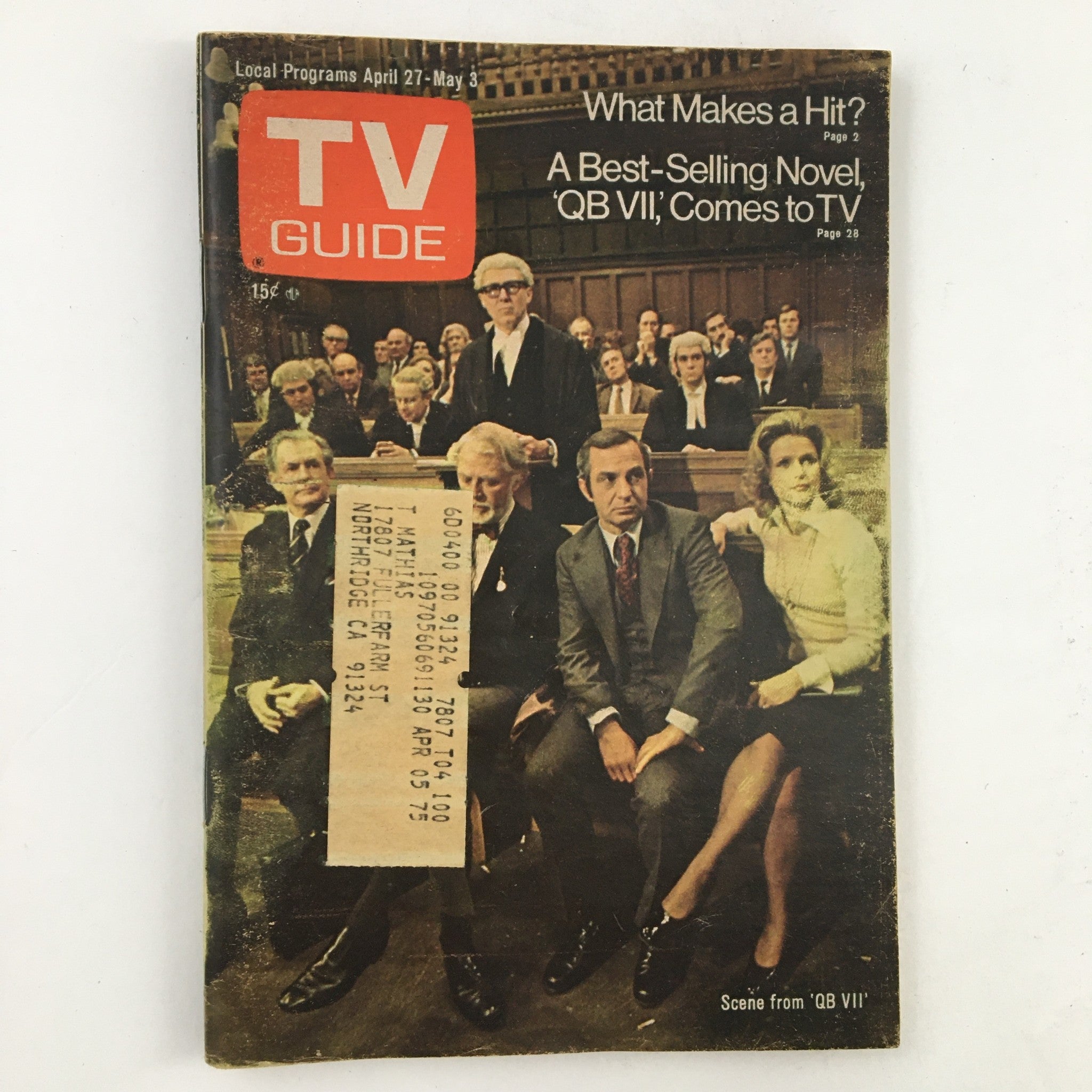 TV Guide Magazine April 27 1974 Bruce Bould & Dan O'Herlihy L.A. Edition