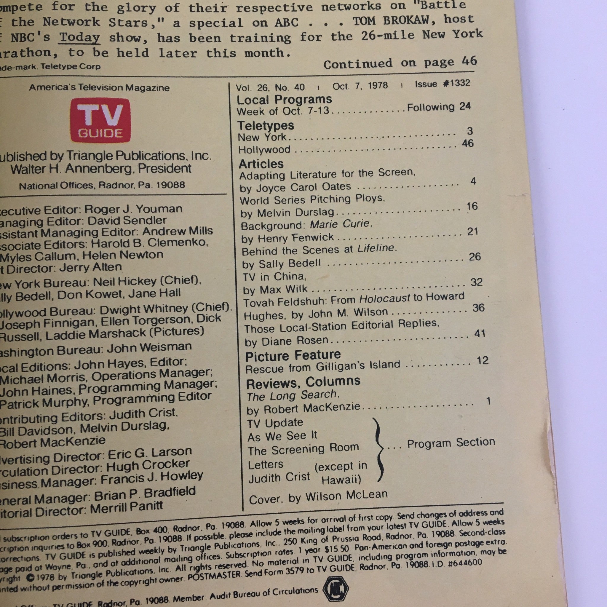 TV Guide Magazine October 7 1978 Pitching The Perils and Ploys L.A. Edition