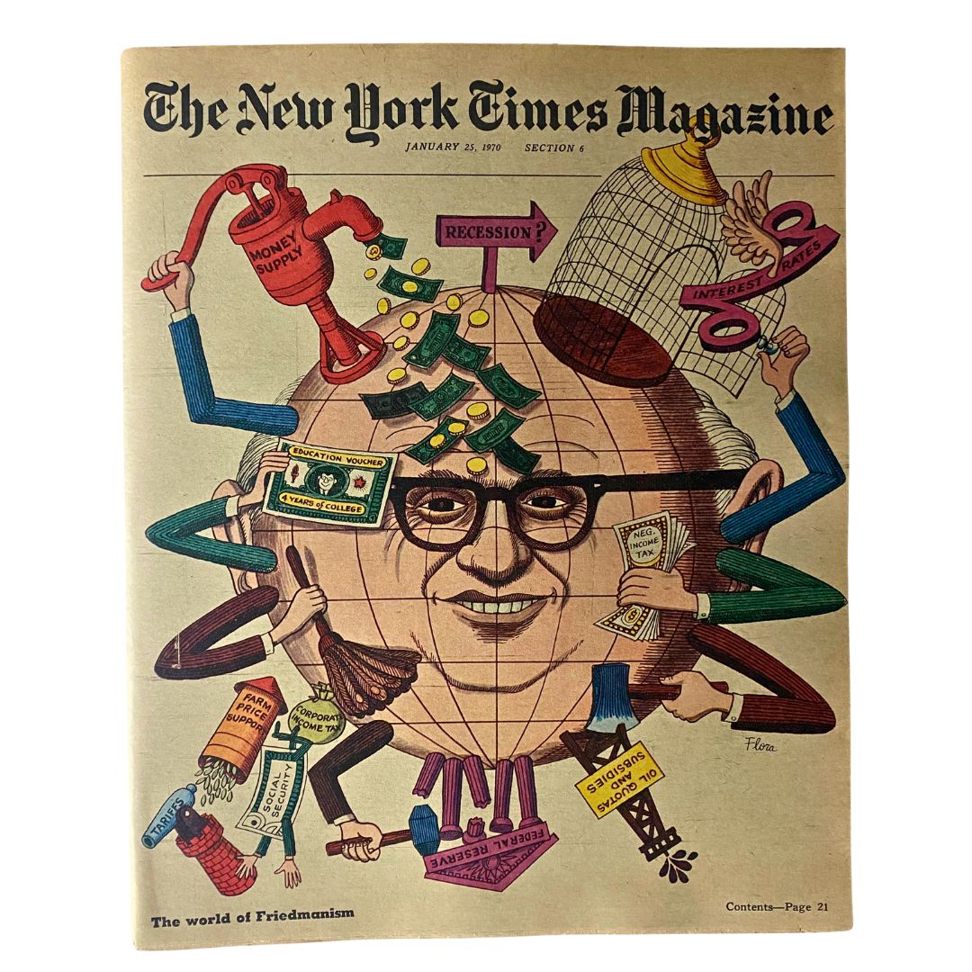 The New York Times Magazine January 25 1970 World of Friedmanism No Label VG