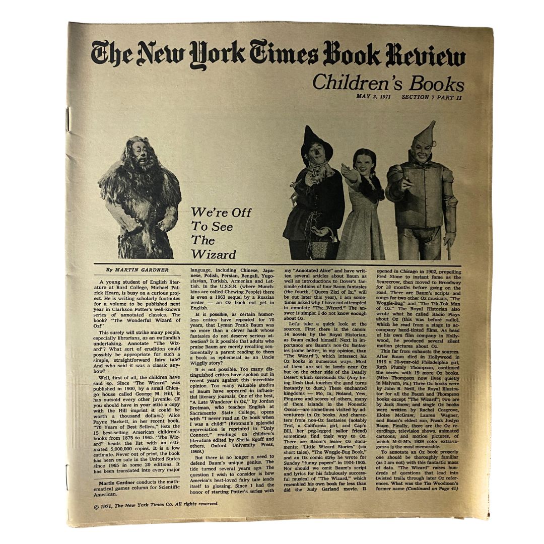 The New York Times Magazine May 2 1971 Children's Book No Label VG