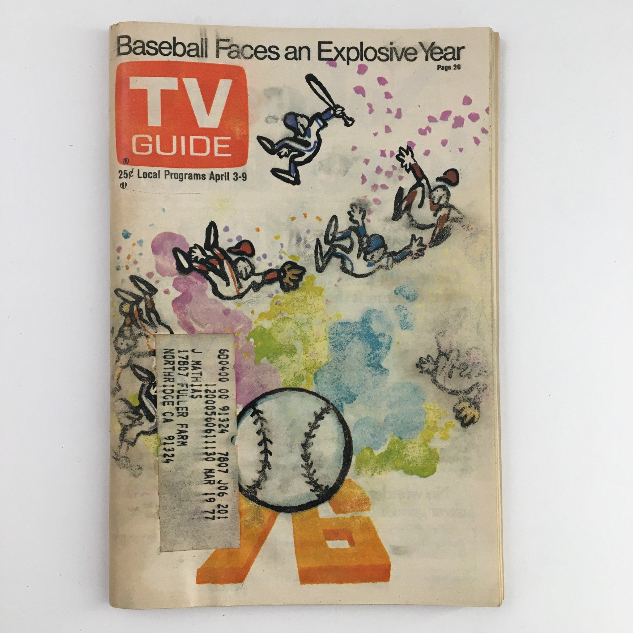 TV Guide Magazine April 3 1976 Baseball Faces An Explosive Year L.A. Edition