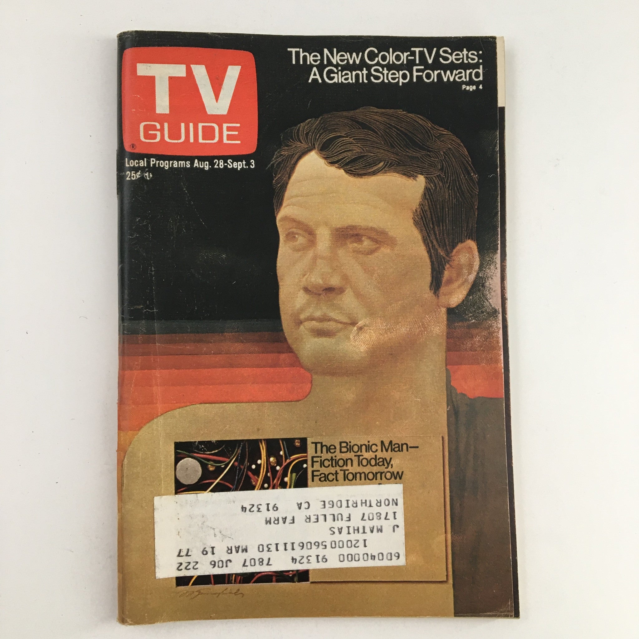 TV Guide Magazine August 28 1976 The Bionic Man Lee Majors L.A. Edition