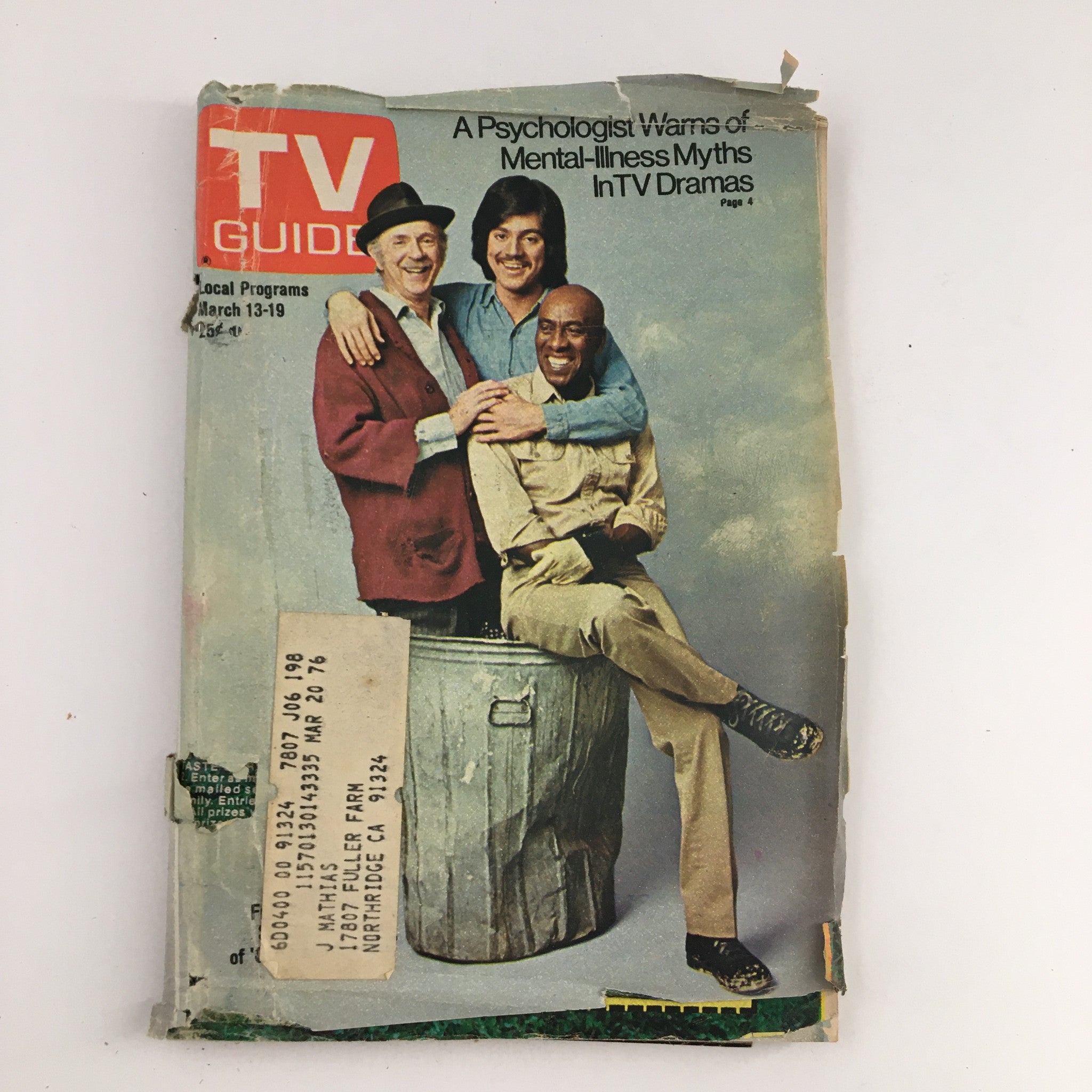 Cover of TV Guide Magazine March 13 1976 featuring Jack Albertson and Freddie Prinze, showcasing a nostalgic moment in 1970s television history.