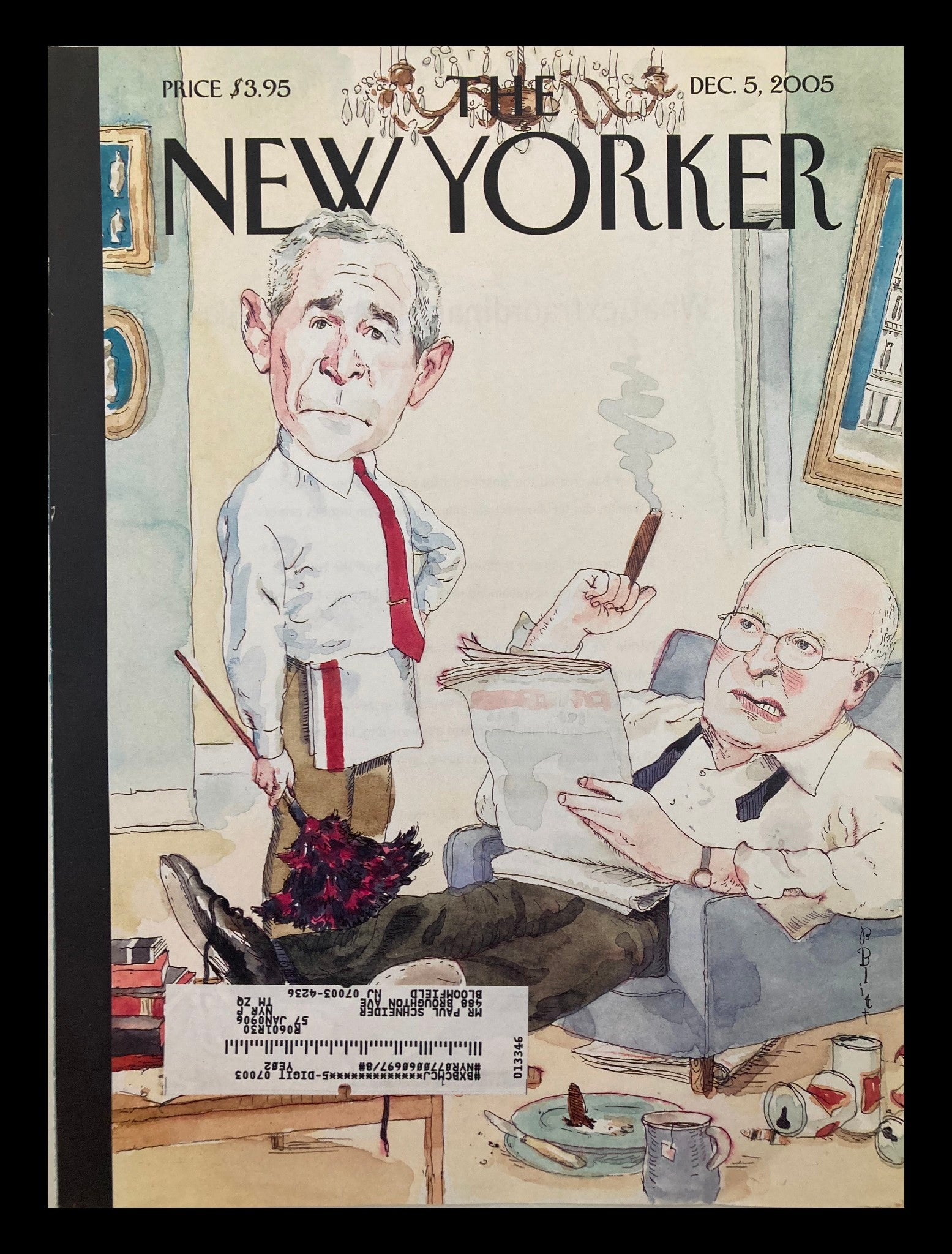 COVER ONLY The New Yorker December 5 2005 George Bush, Dick Cheney by B. Blitt