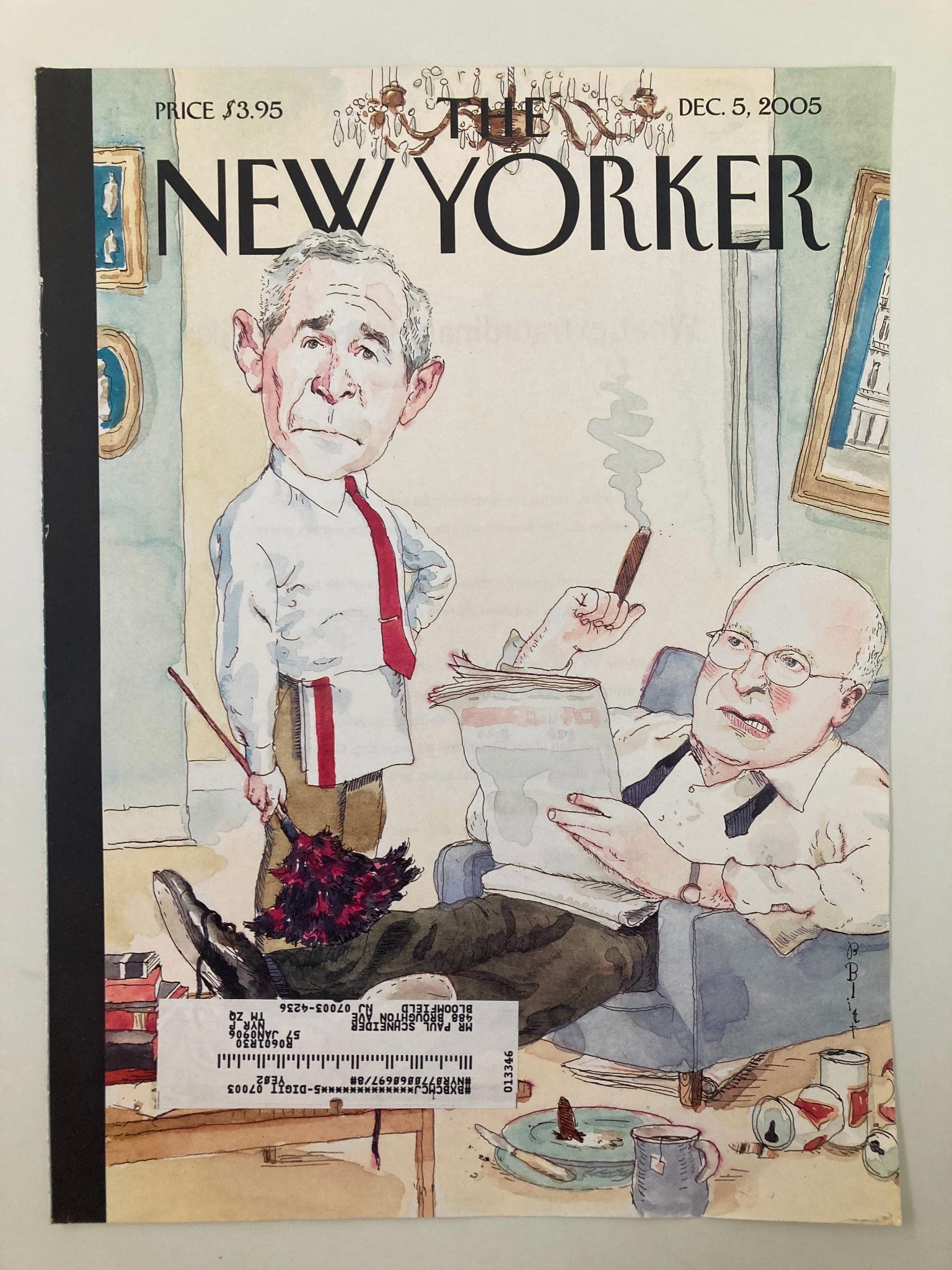 COVER ONLY The New Yorker December 5 2005 George Bush, Dick Cheney by B. Blitt