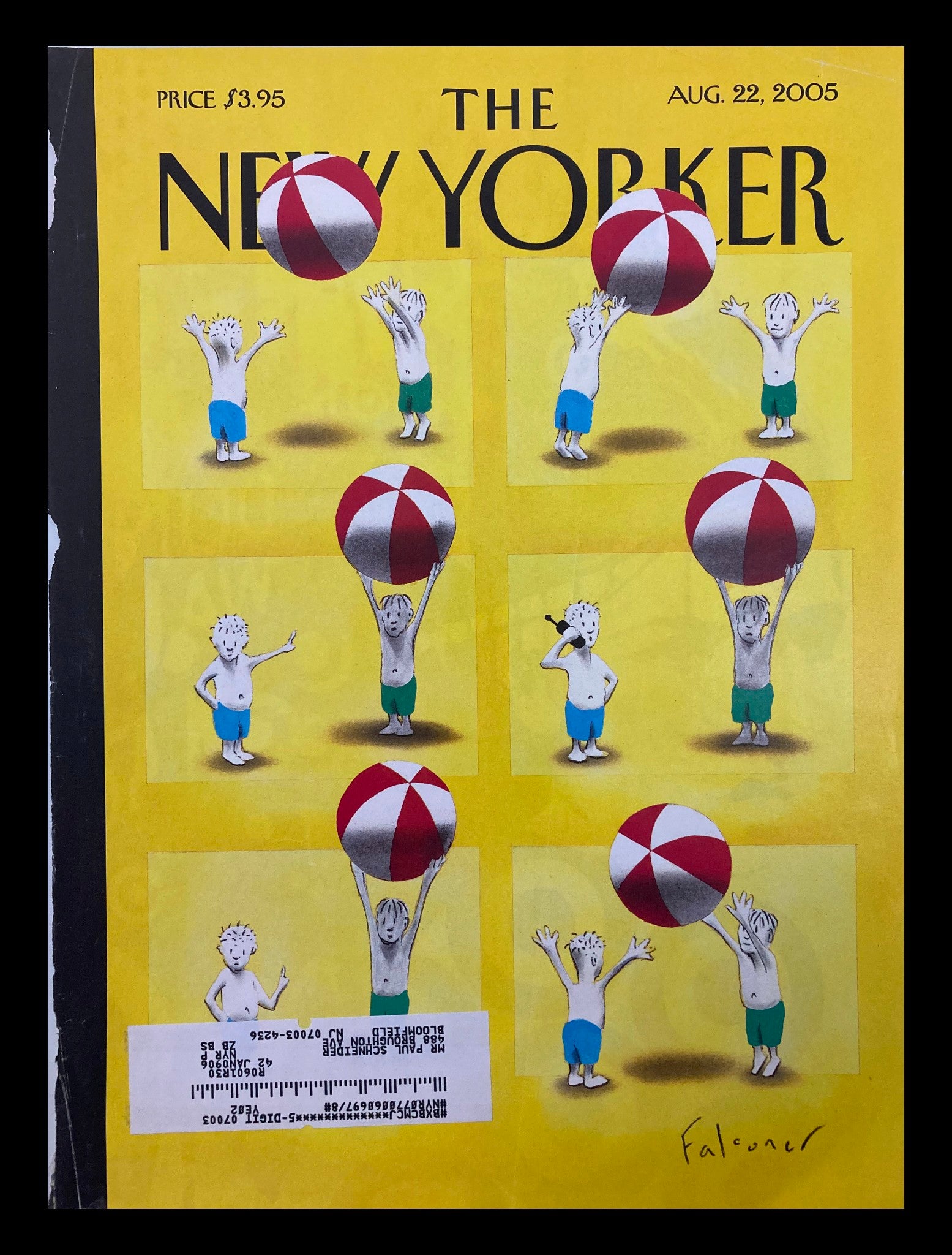 COVER ONLY The New Yorker August 22 2005 Please Hold by Ian Falconer