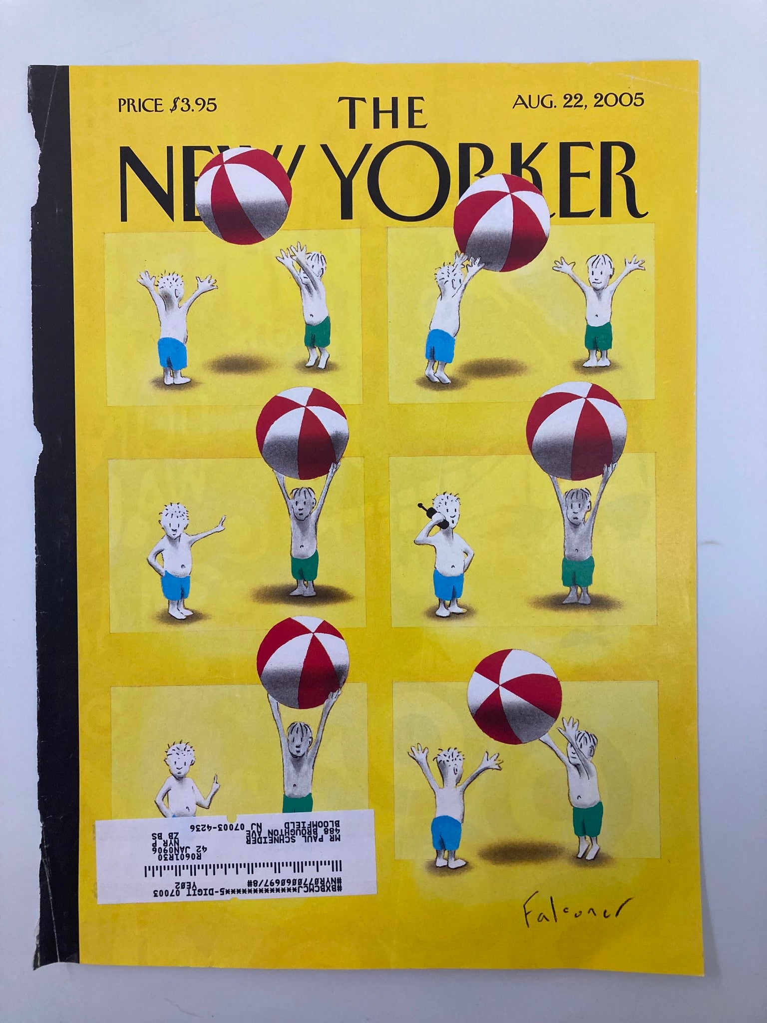 COVER ONLY The New Yorker August 22 2005 Please Hold by Ian Falconer