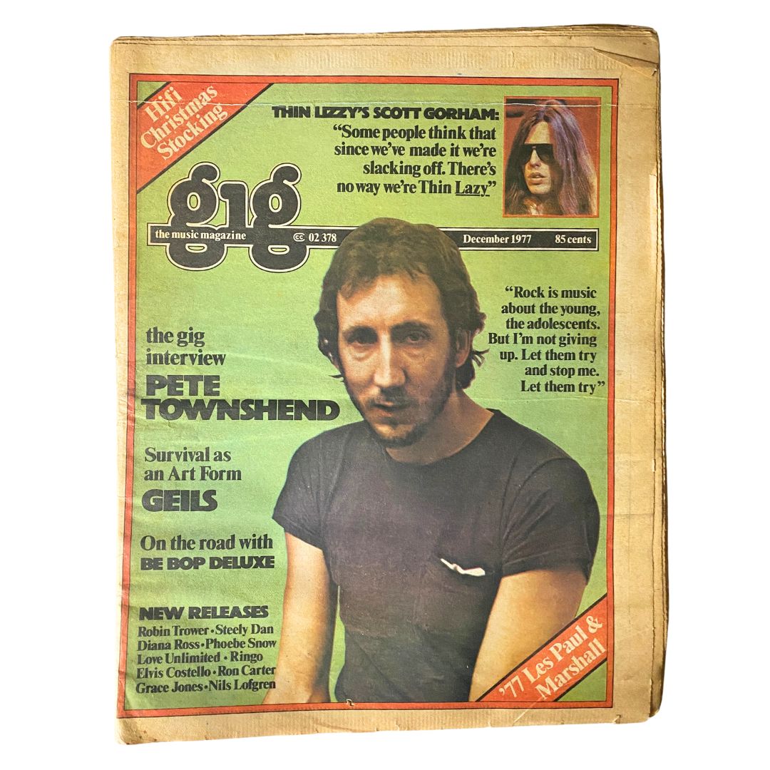 VTG Gig The Music Magazine December 1977 Pete Townsend No Label