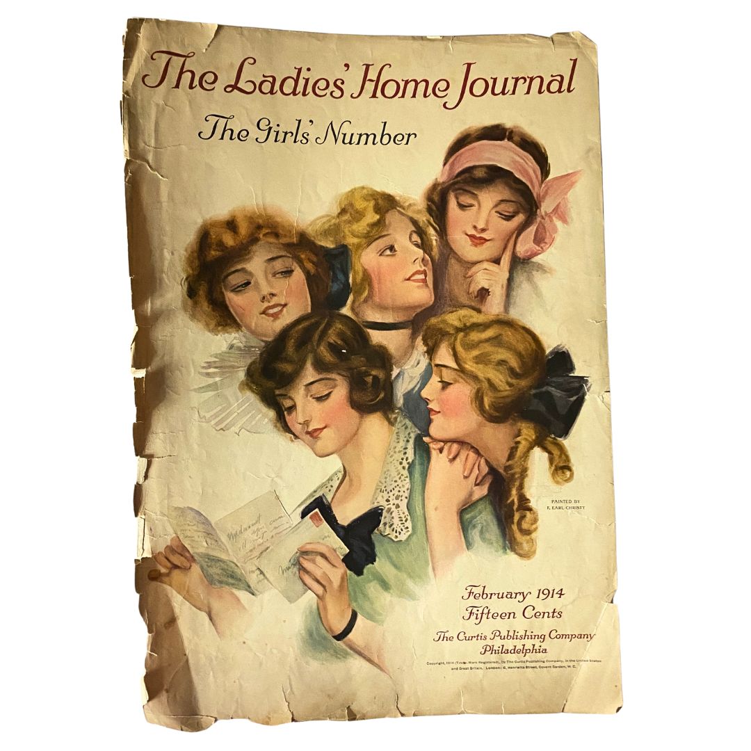 VTG The Ladies Home Journal Cover February 1914 The Girls' Number No Label