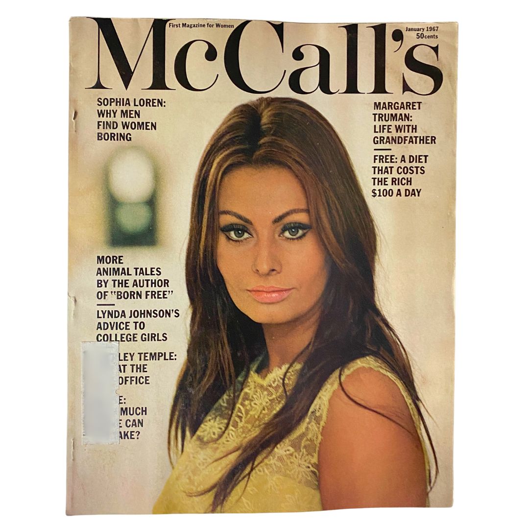 VTG McCall's Magazine January 1967 Sophia Loren and Margaret Truman