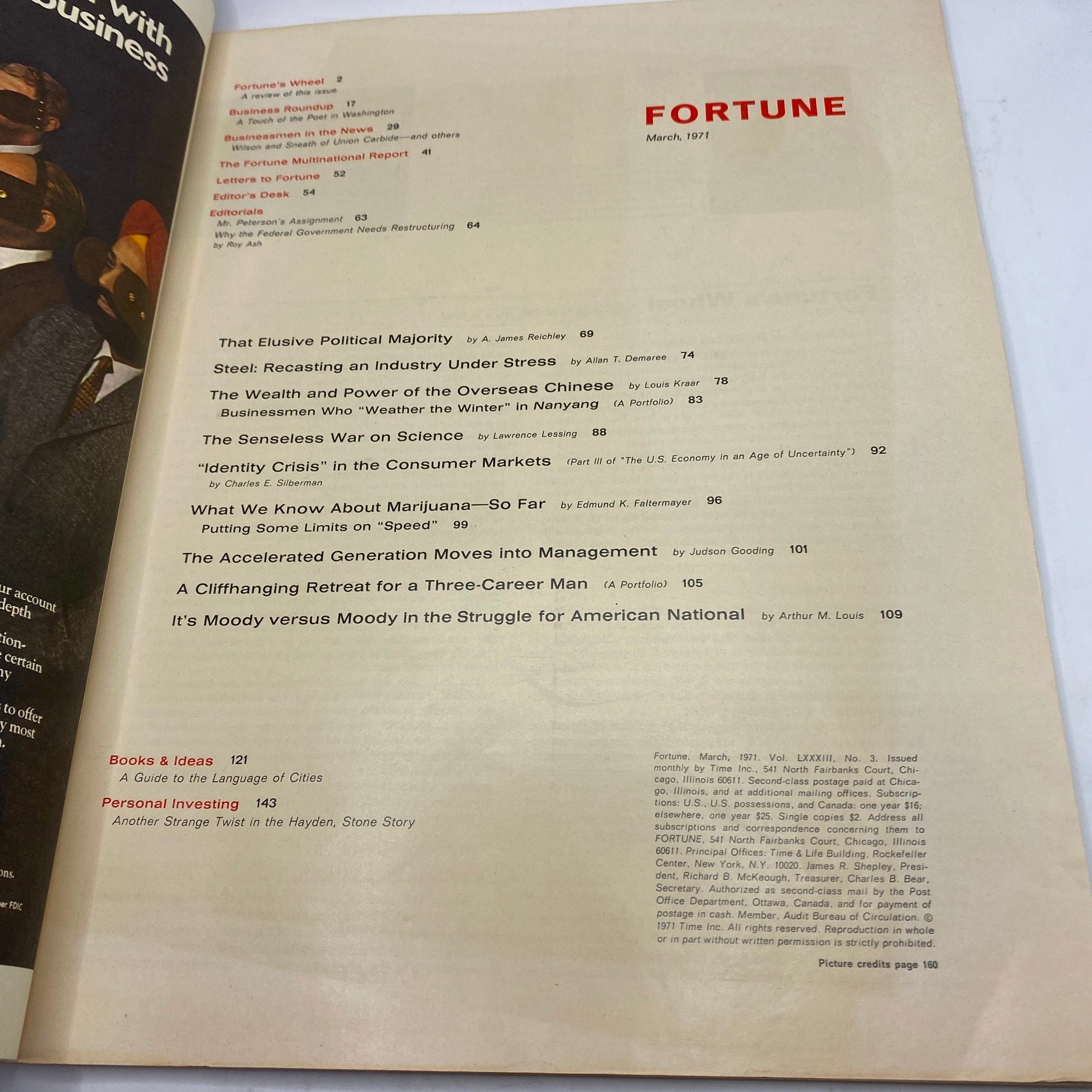 VTG Fortune Magazine March 1971 Recasting The Steel Industry No Label