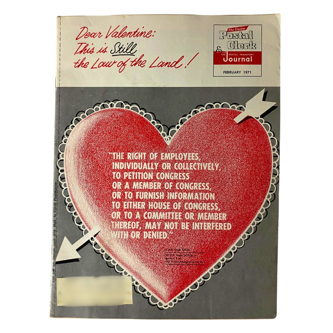 VTG The Union Postal Clerk Journal February 1971 Dear Valentine Law of the Land