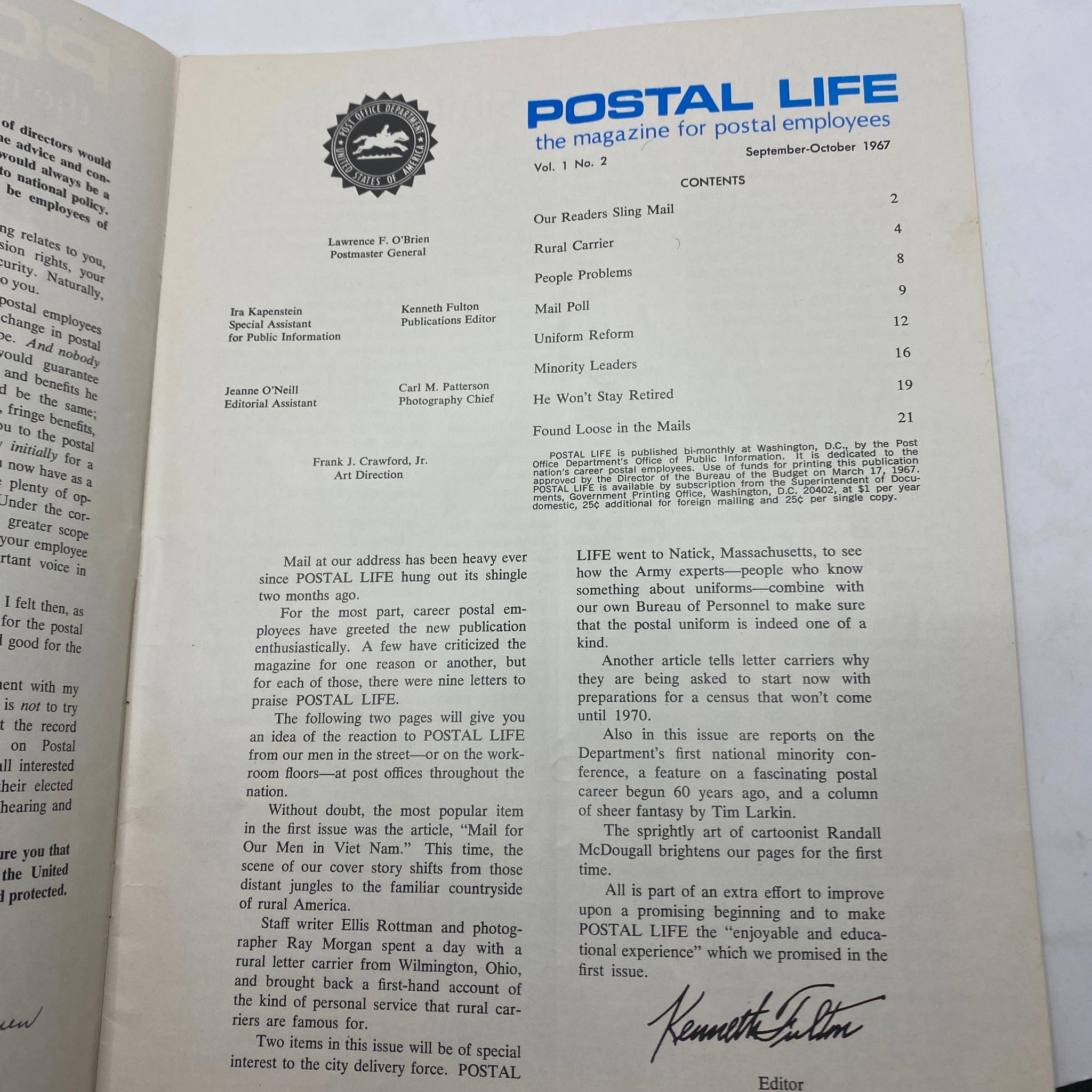 VTG Postal Life Magazine September - October 1967 Found Loose in the Mails