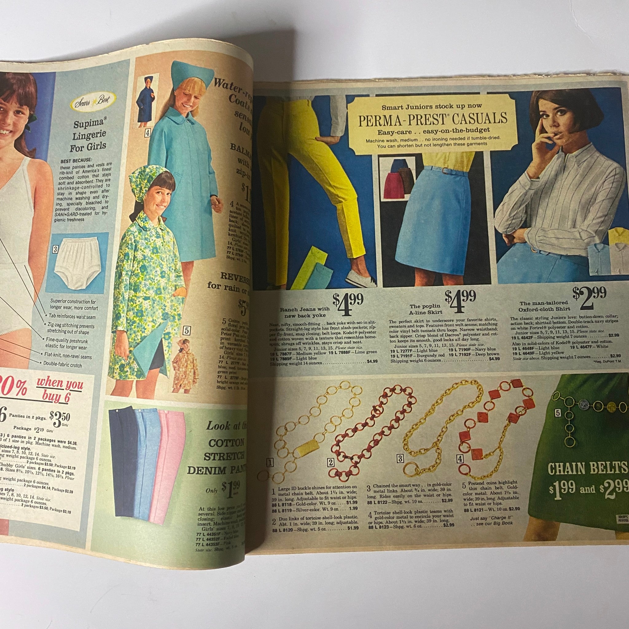 1968 Sears Perma-Prest Casuals Catalog showcasing casual clothing options for boys and young men, featuring stylish garments and no-iron technology.