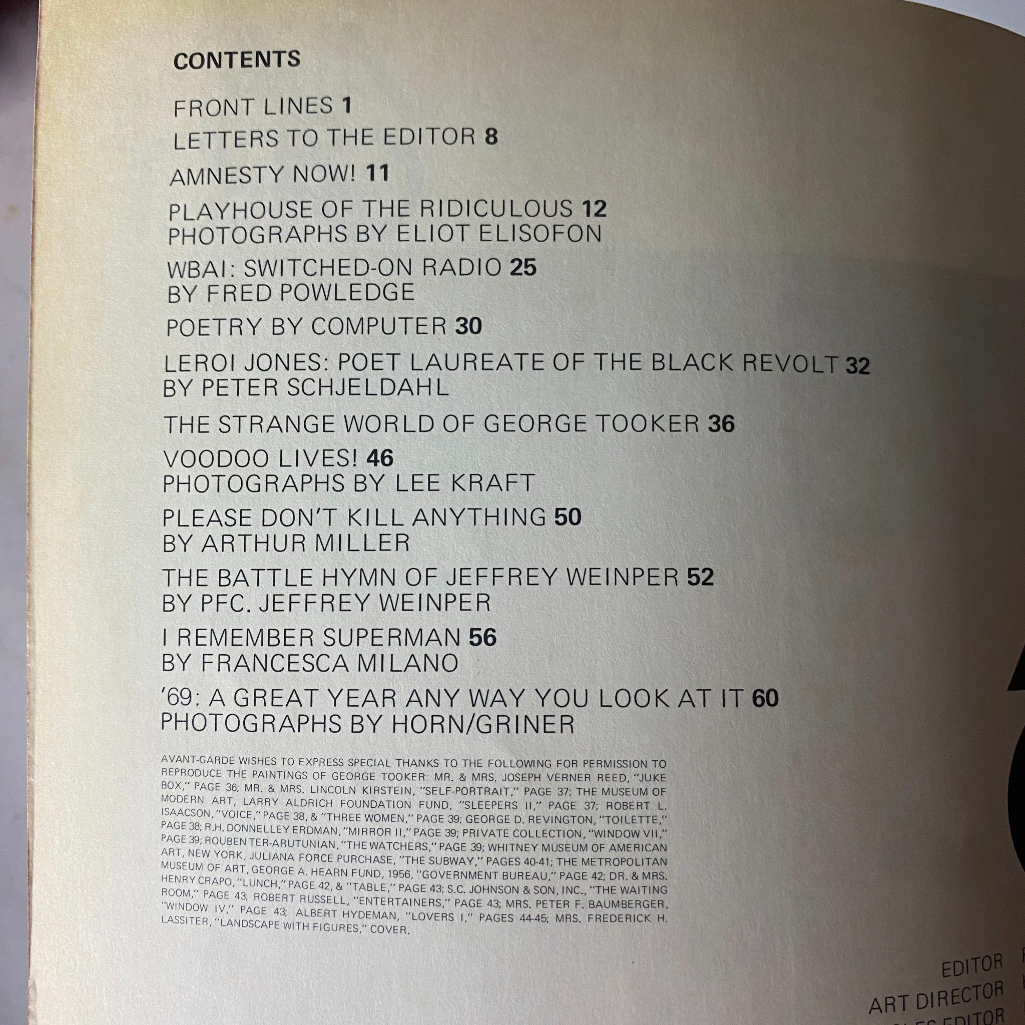 Avant Garde Magazine March 1969 #4The Battle Hymn of Jeffrey Weinper No Label