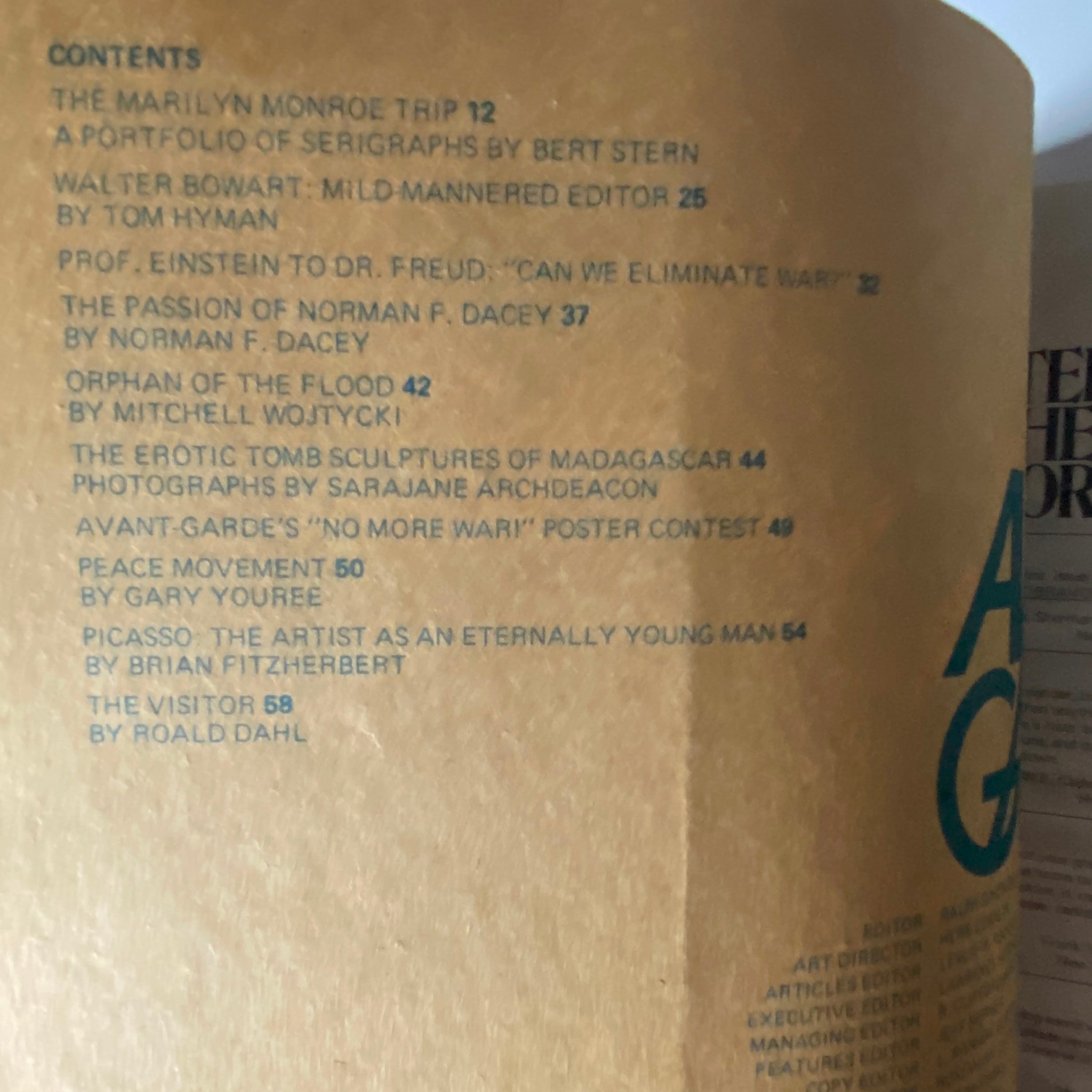 Avant Garde Magazine March 1968 #2 The Marilyn Monroe Trip GD Interior No Label