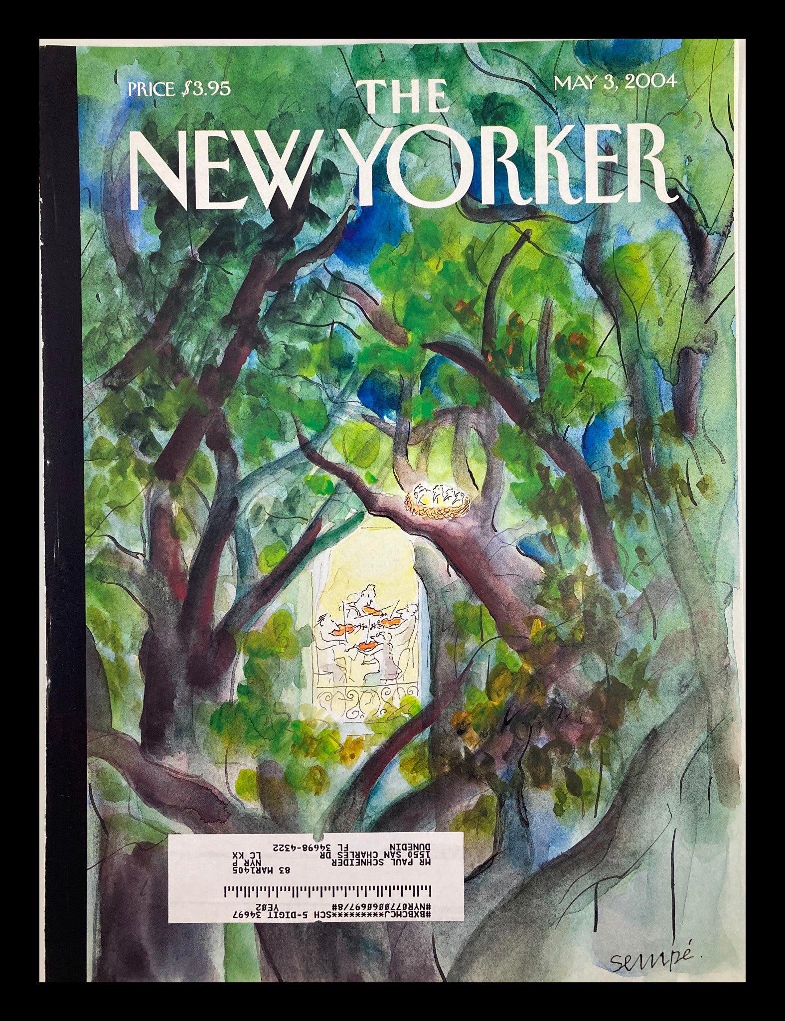 COVER ONLY The New Yorker May 3 2004 A Little Night Music by J-J Sempe