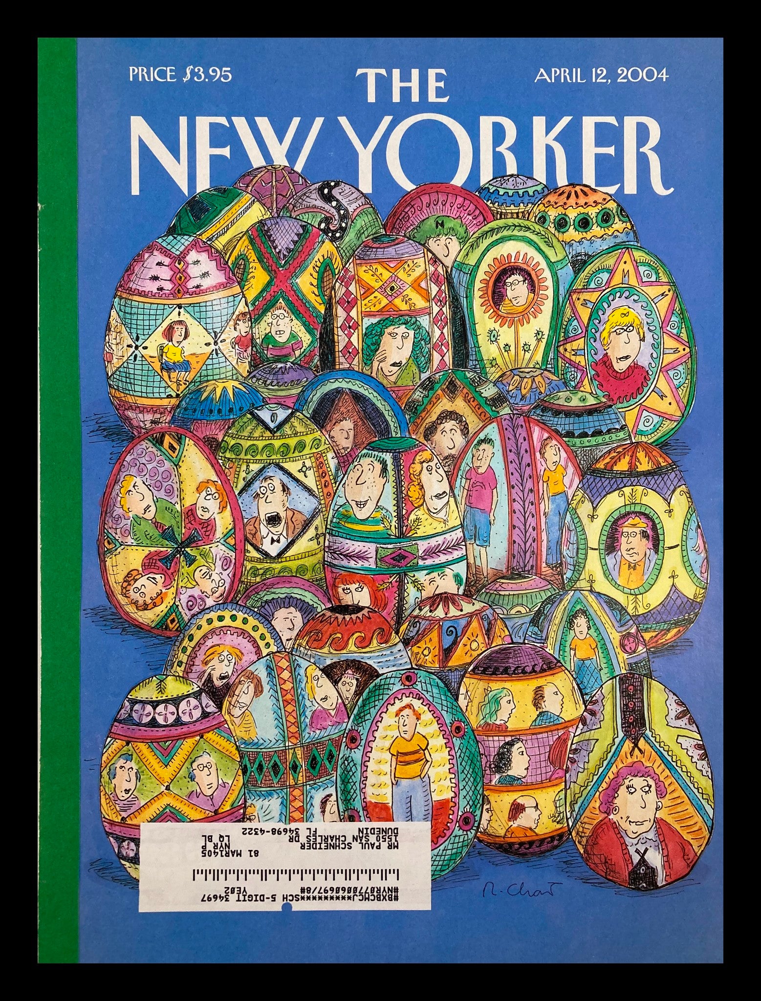 COVER ONLY The New Yorker April 12 2004 Easter Eggs by Roz Chast