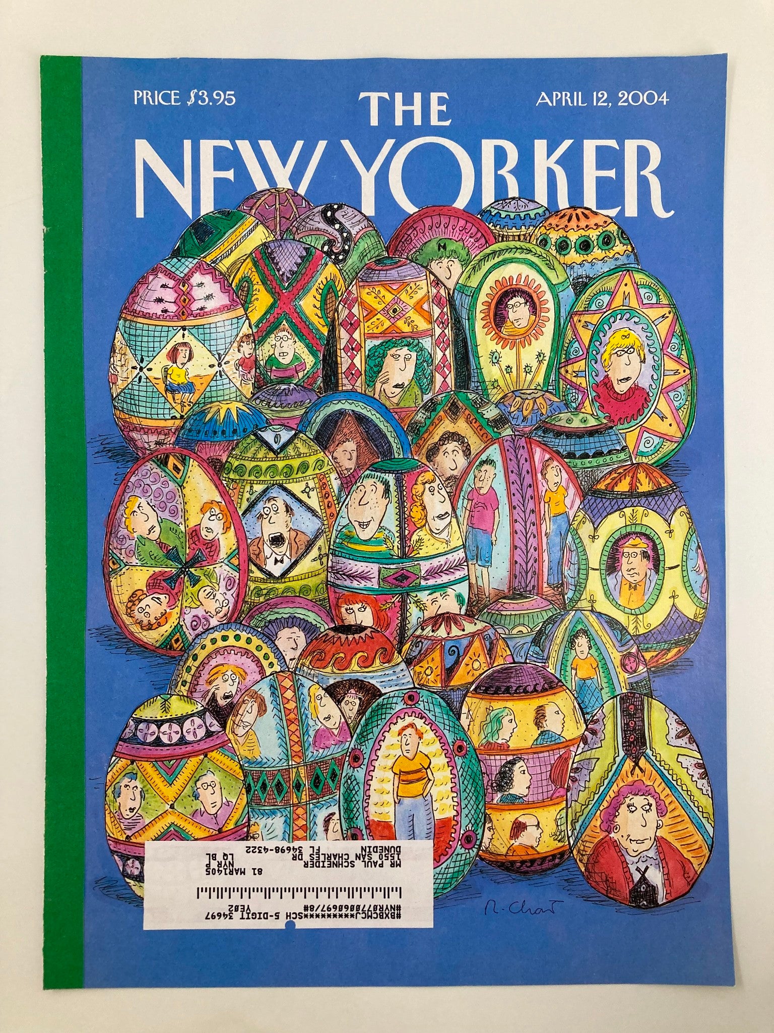 COVER ONLY The New Yorker April 12 2004 Easter Eggs by Roz Chast