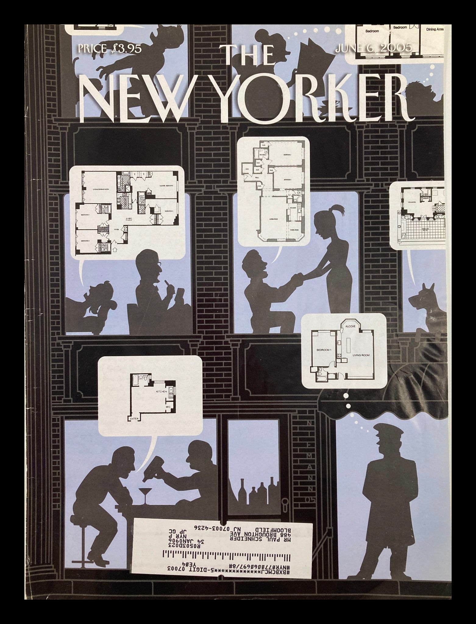 COVER ONLY The New Yorker June 6 2005 Real Estate Bubble by Christoph Niemann