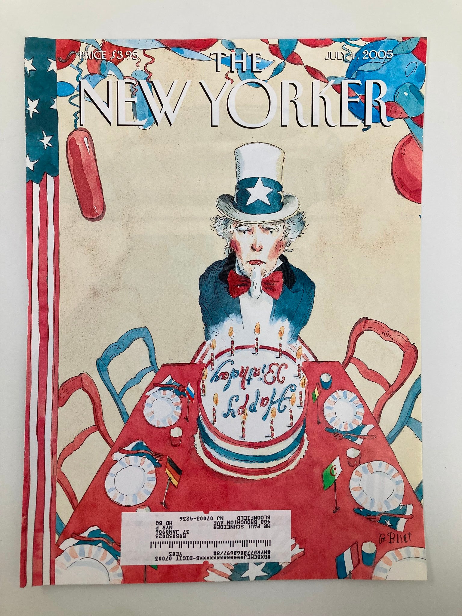 COVER ONLY The New Yorker July 4 2005 Party of Clad by Barry Blitt