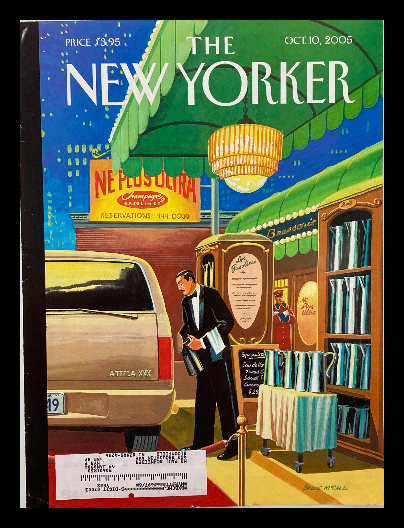 COVER ONLY The New Yorker October 10 2005 A Soupcon of Ethyl Bruce McCall