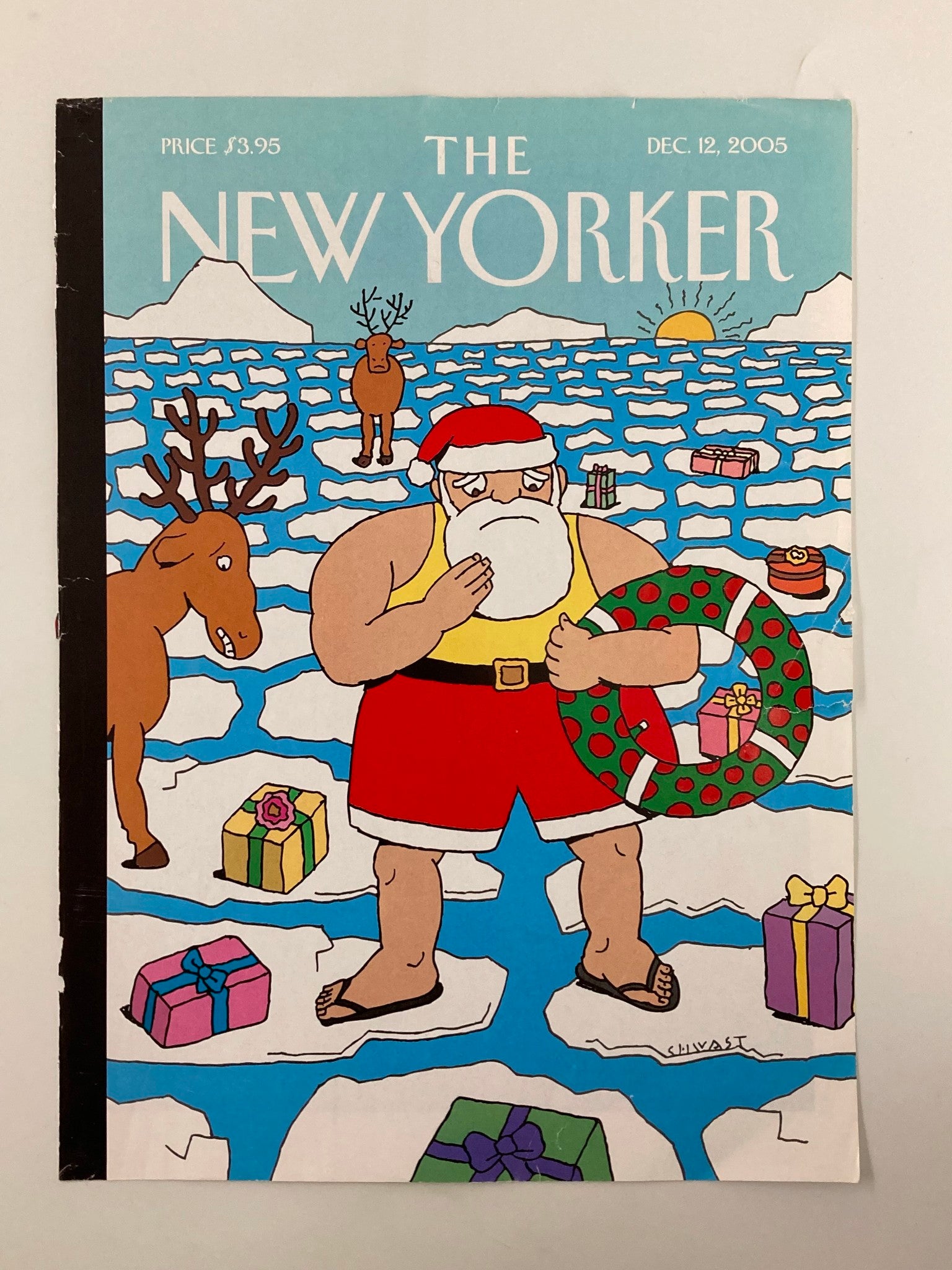 COVER ONLY The New Yorker December 12 2005 Jingle All The Way by Seymour Chwast