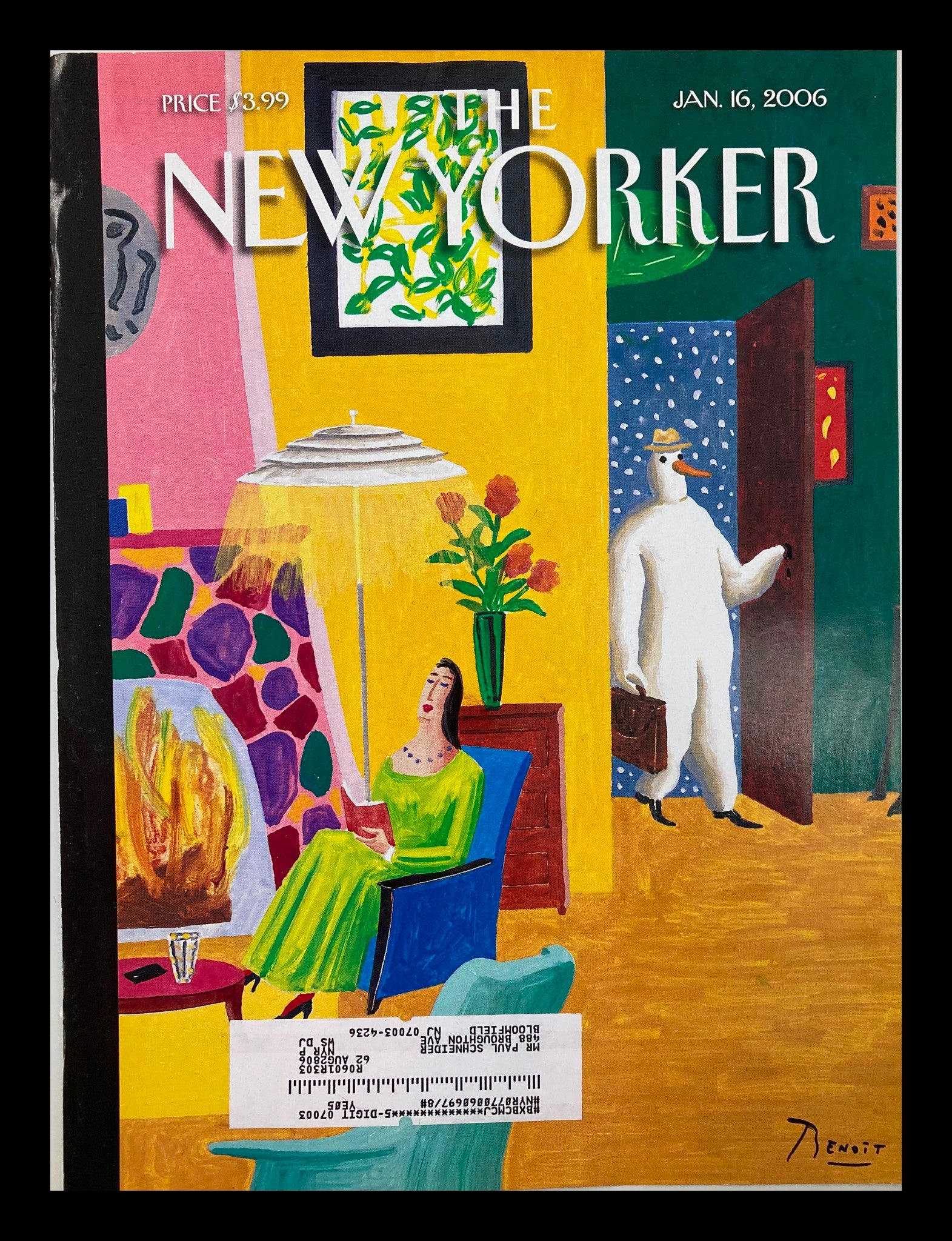 COVER ONLY The New Yorker January 16 2006 Joys of Winter by Benoit van Innis