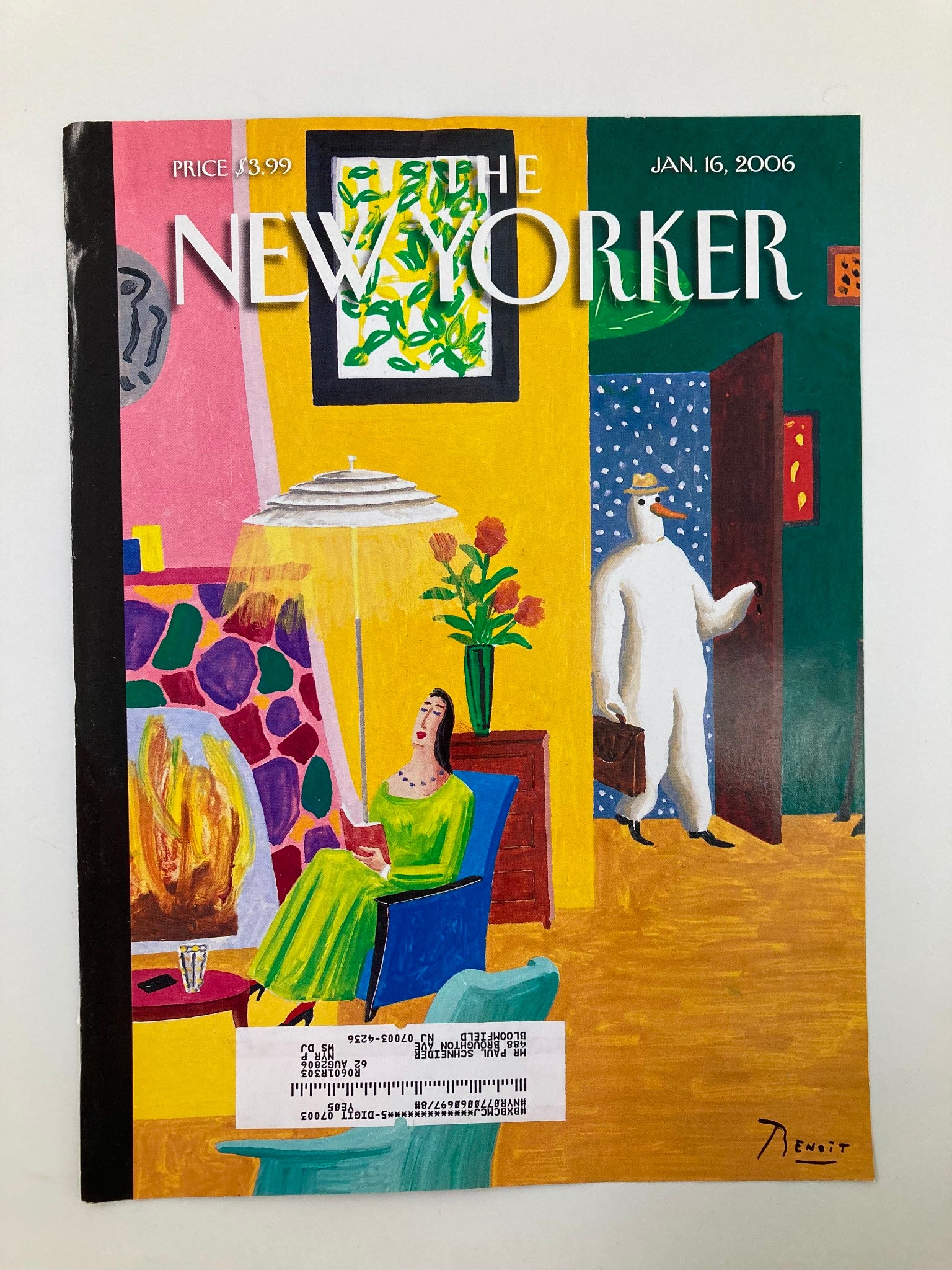 COVER ONLY The New Yorker January 16 2006 Joys of Winter by Benoit van Innis