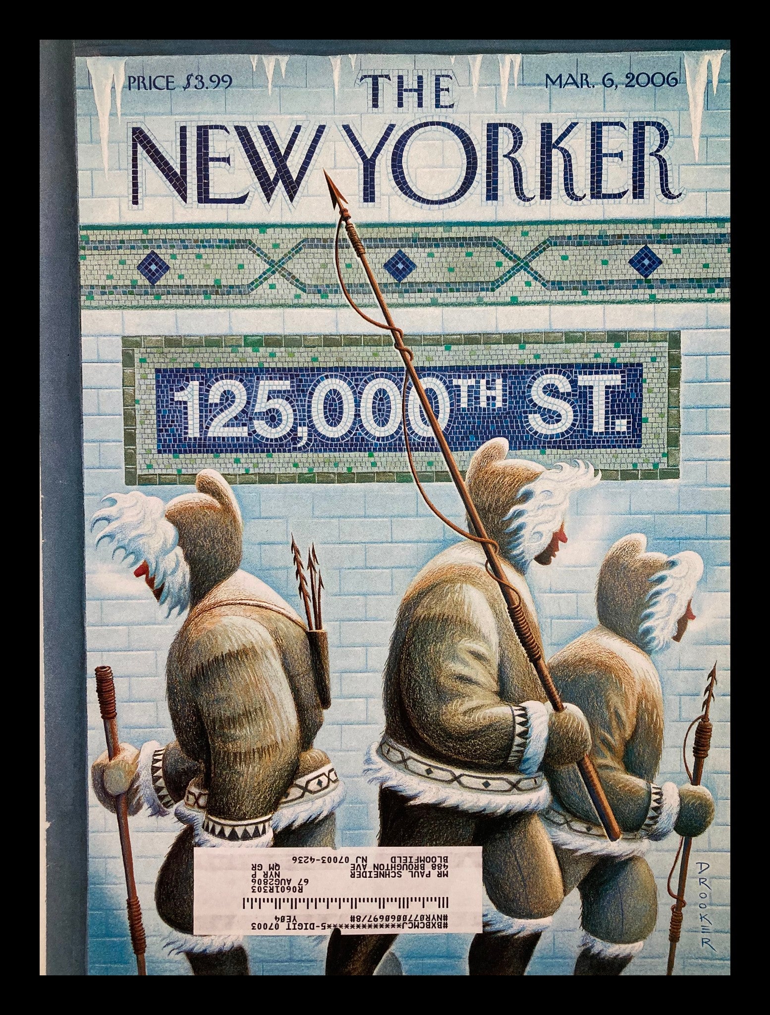 COVER ONLY The New Yorker March 6 2006 125,000th Street by Eric Drooker