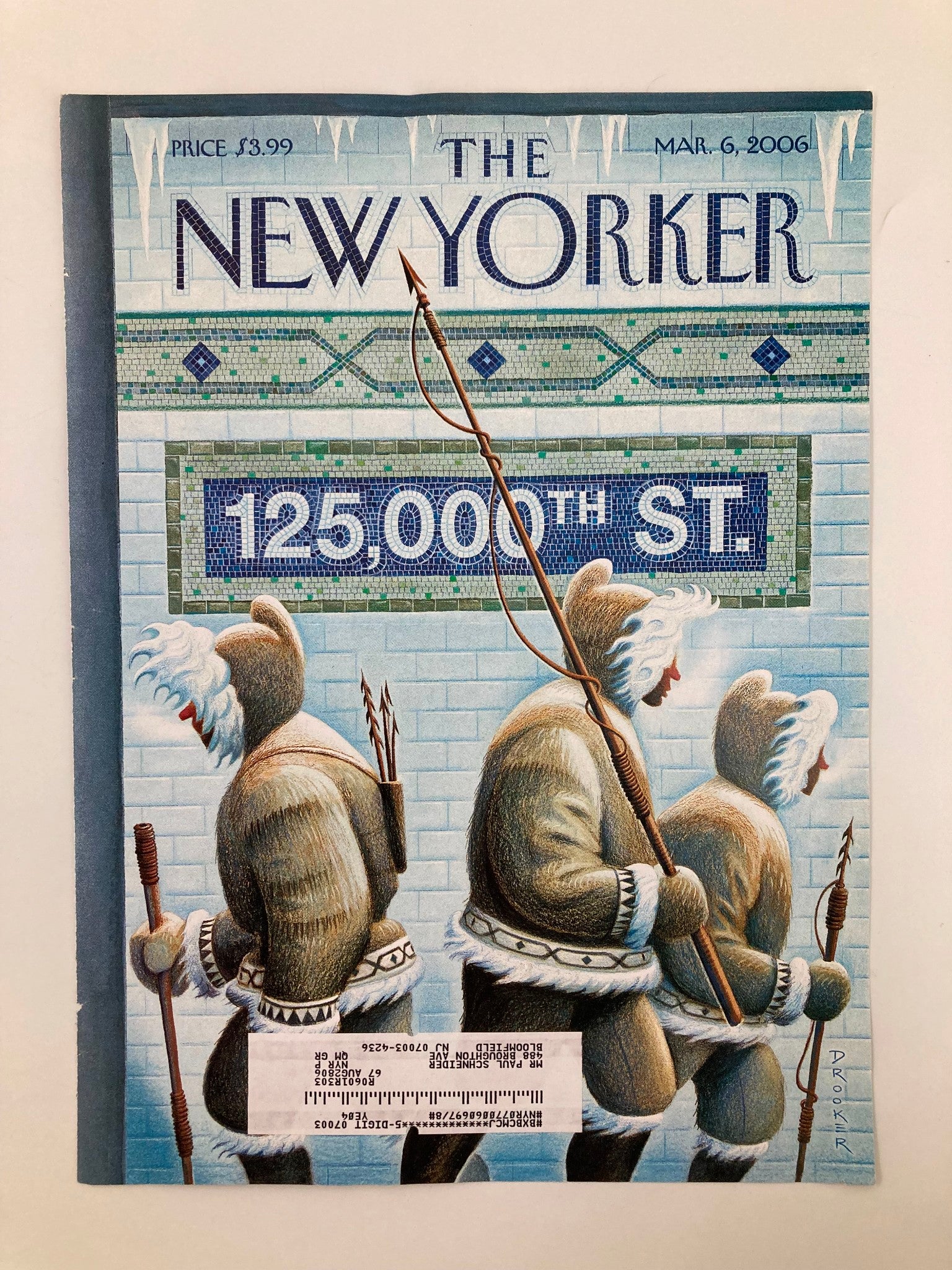 COVER ONLY The New Yorker March 6 2006 125,000th Street by Eric Drooker