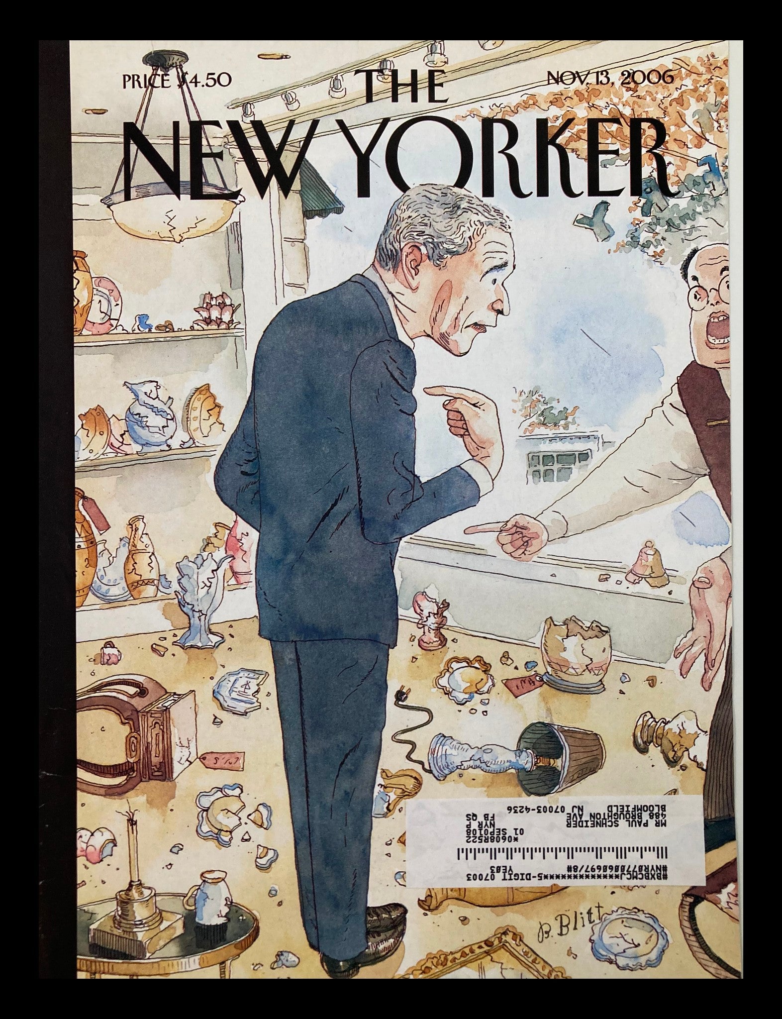 COVER ONLY The New Yorker November 13 2006 You Broke It by Barry Blitt